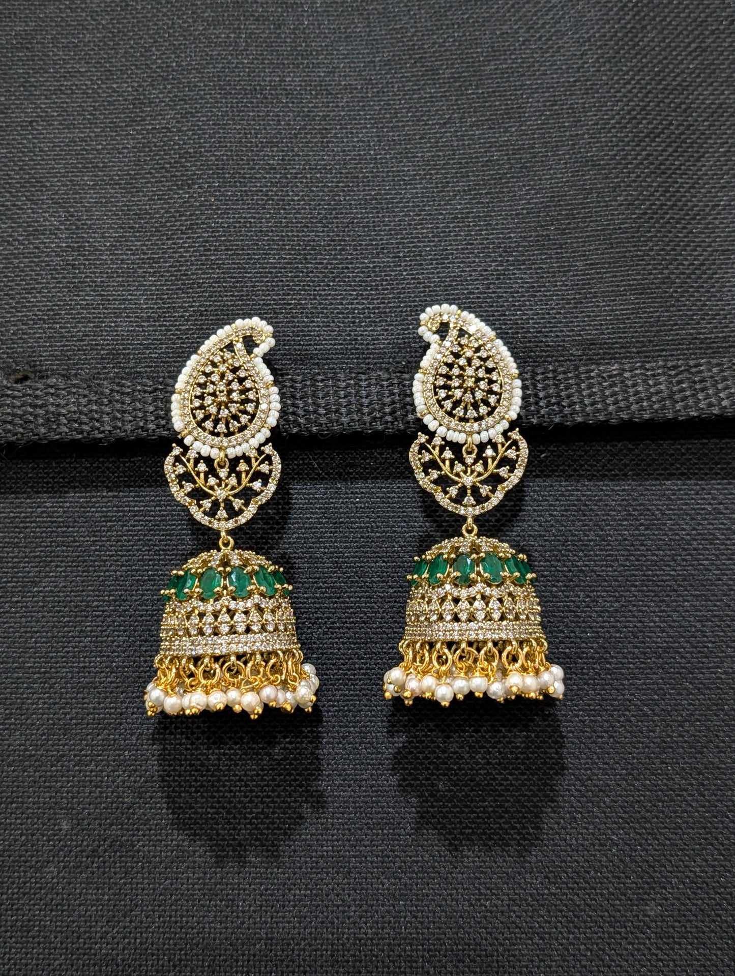 Antique dull gold Mango Jhumka Earrings