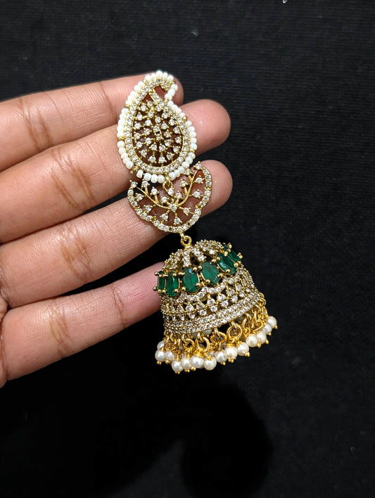 Antique dull gold Mango Jhumka Earrings