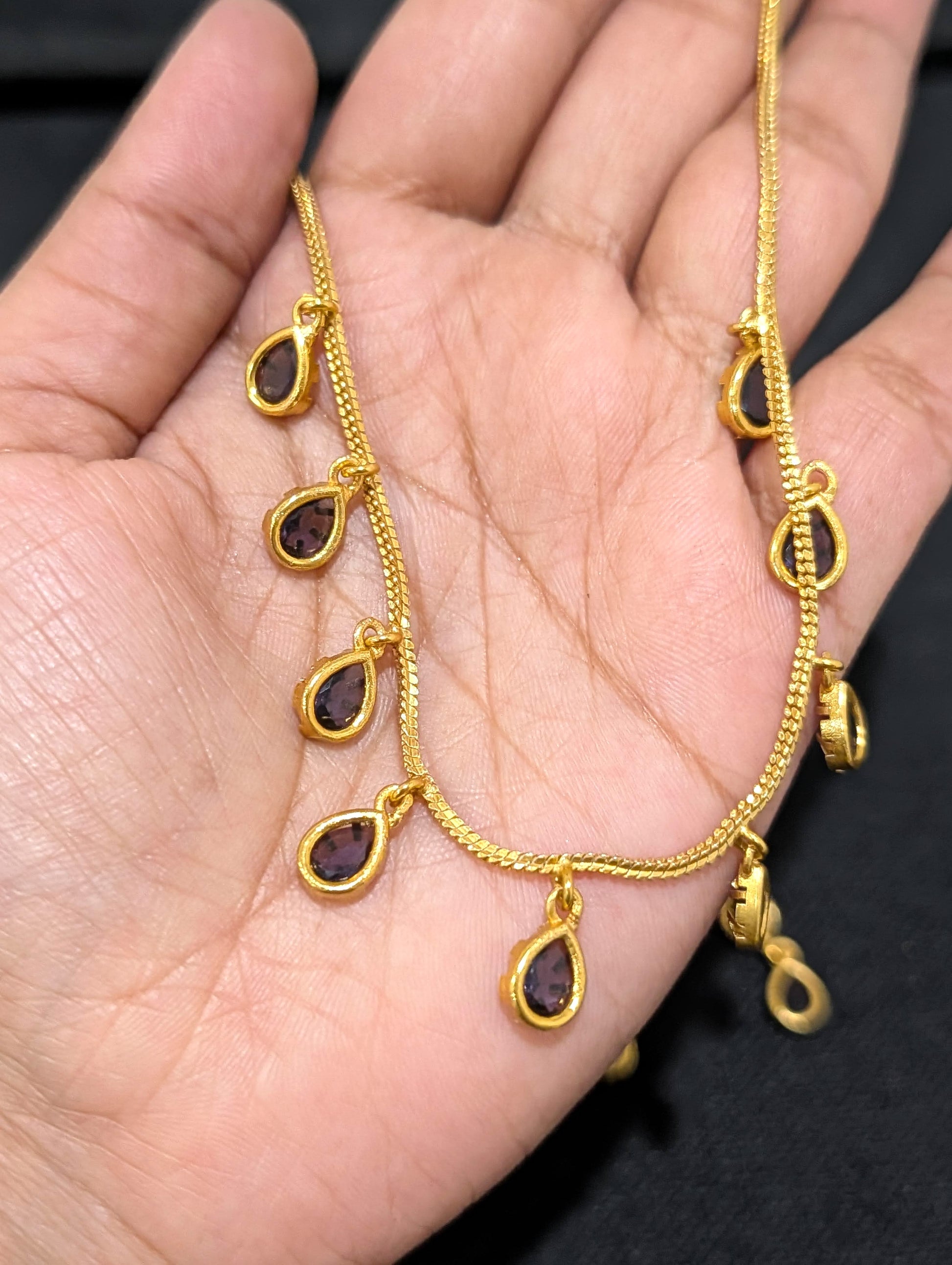 Minimalistic Teardrop CZ Choker Necklace set - Simpliful