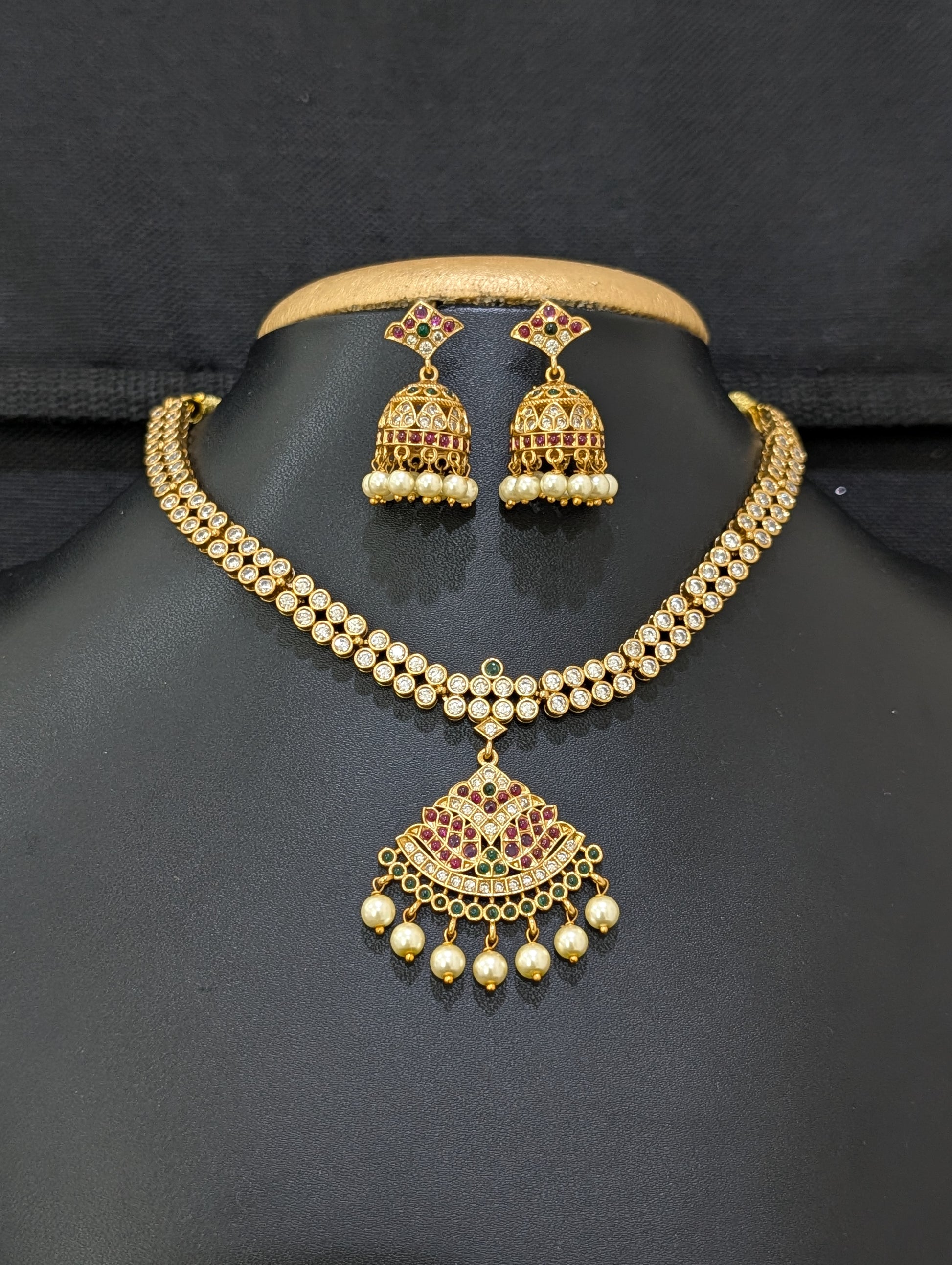 Traditional Arc Pendant Necklace set - Simpliful