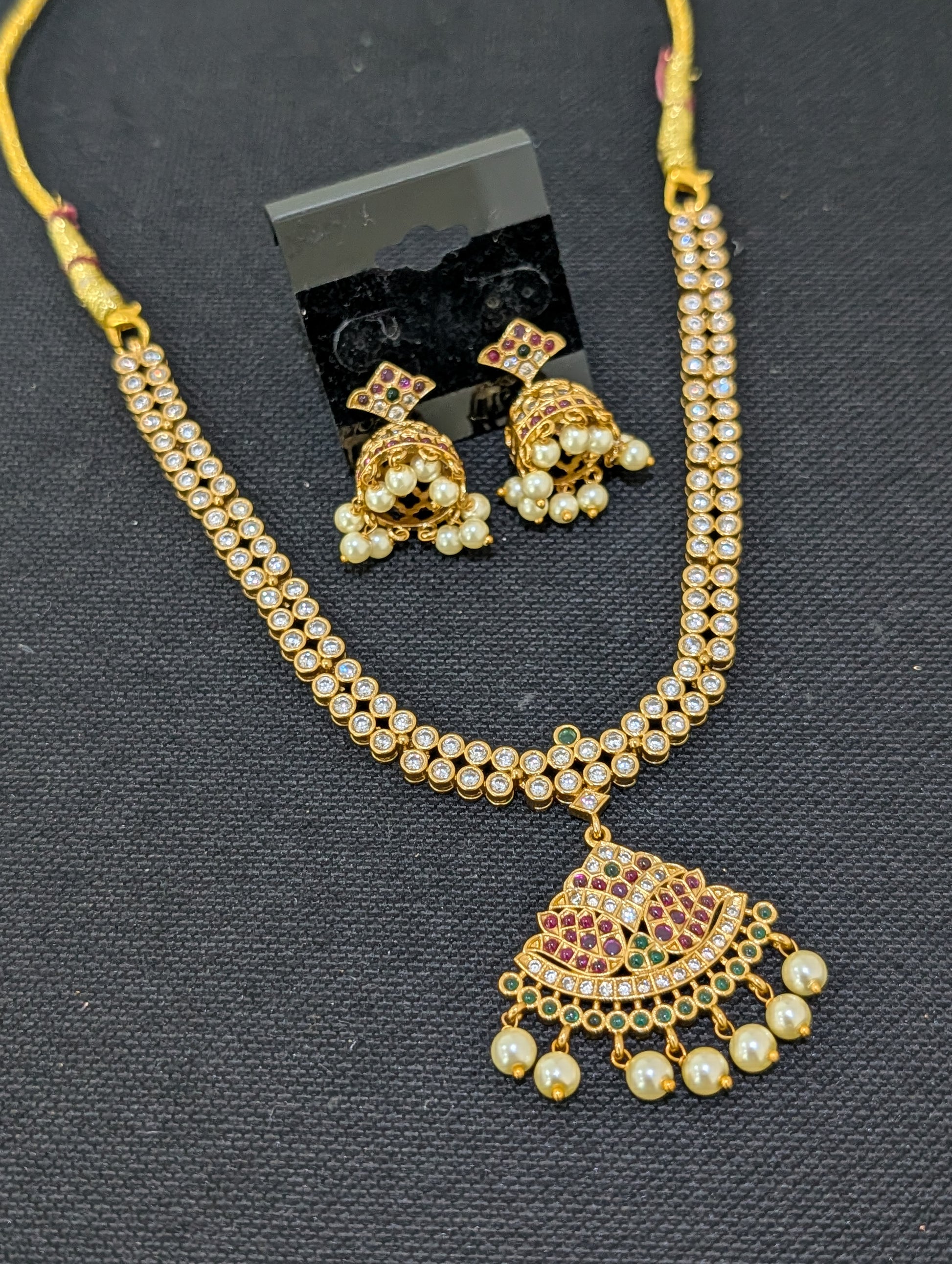 Traditional Arc Pendant Necklace set - Simpliful