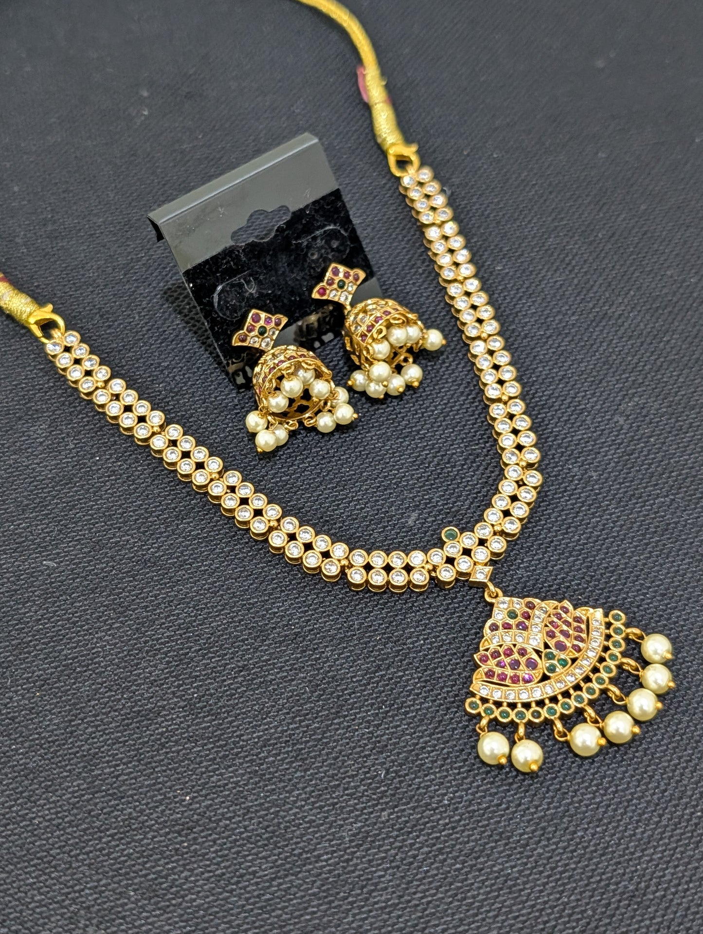 Traditional Arc Pendant Necklace set - Simpliful