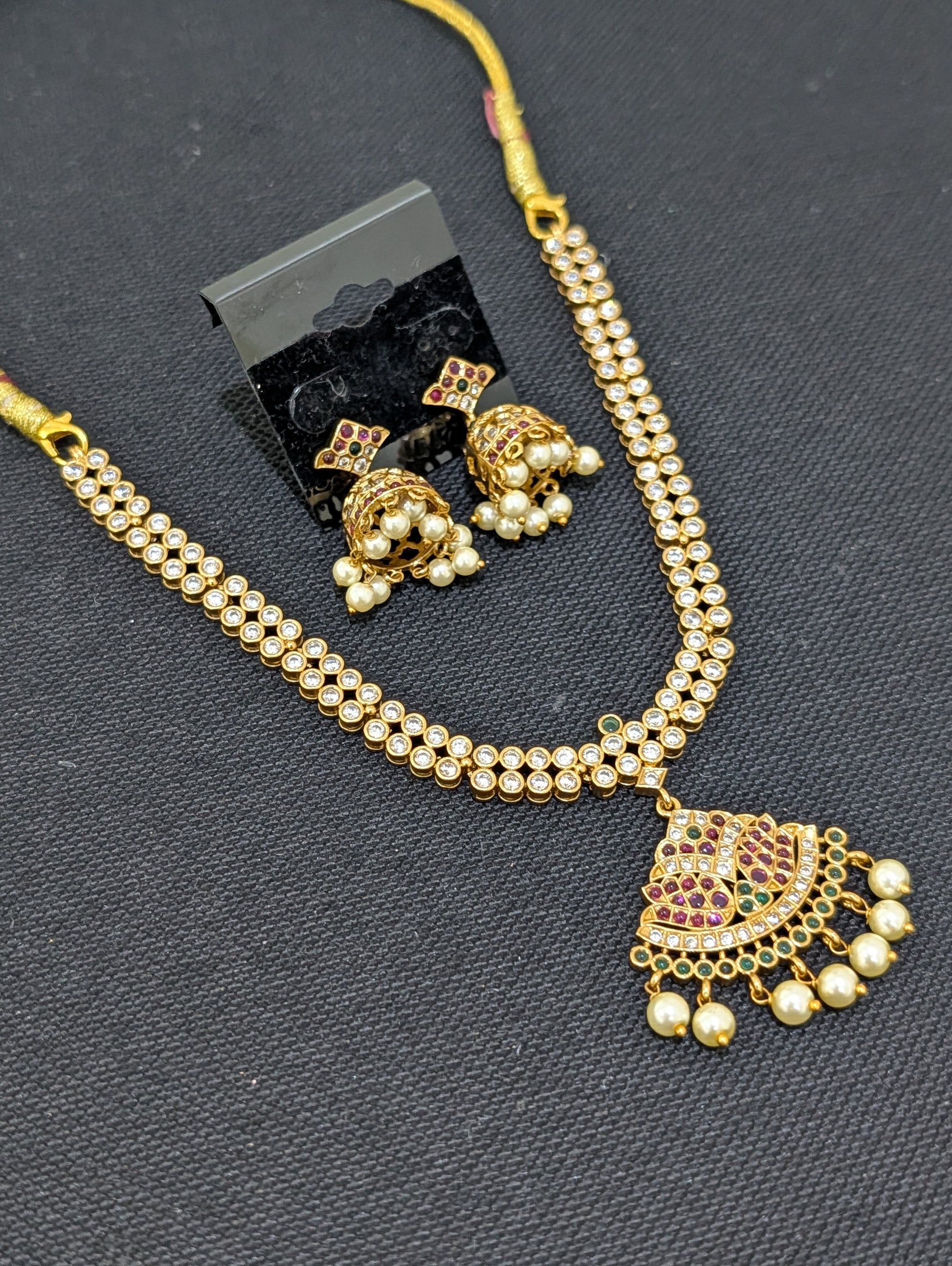 Traditional Arc Pendant Necklace set - Simpliful