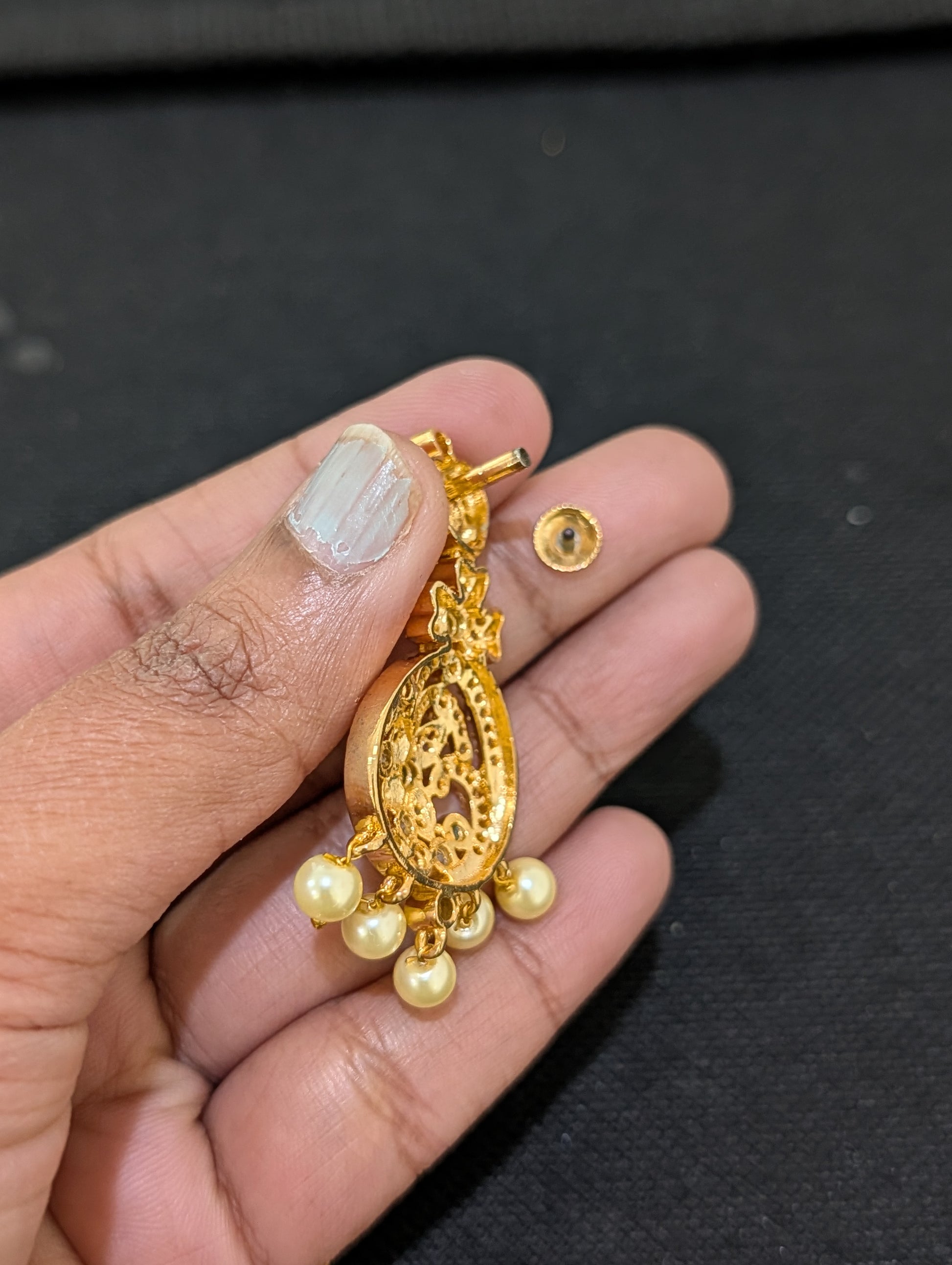 Gold plated Flowery CZ Pendant Necklace set - Simpliful