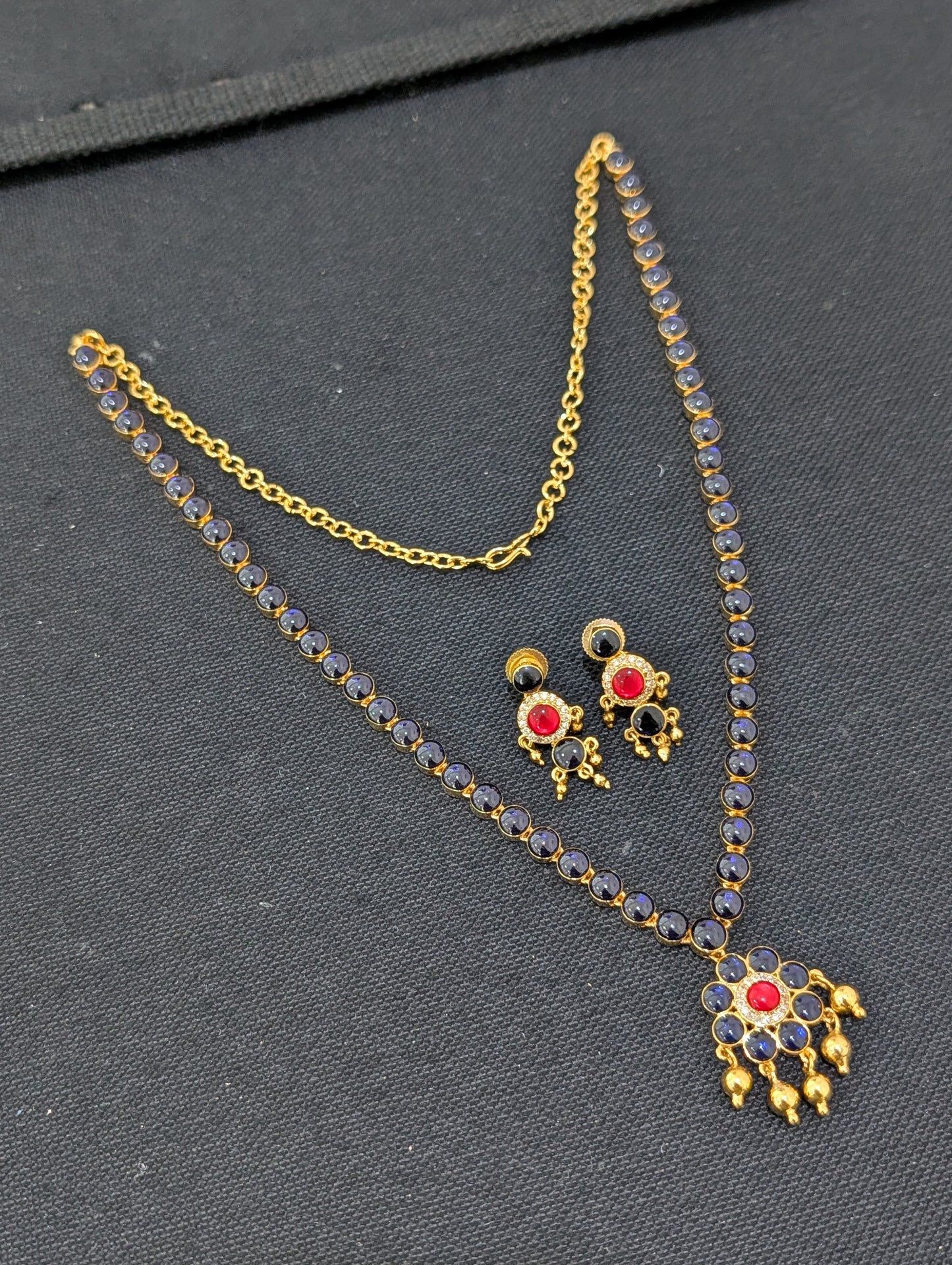 Kemp stone Long Necklace set - Simpliful