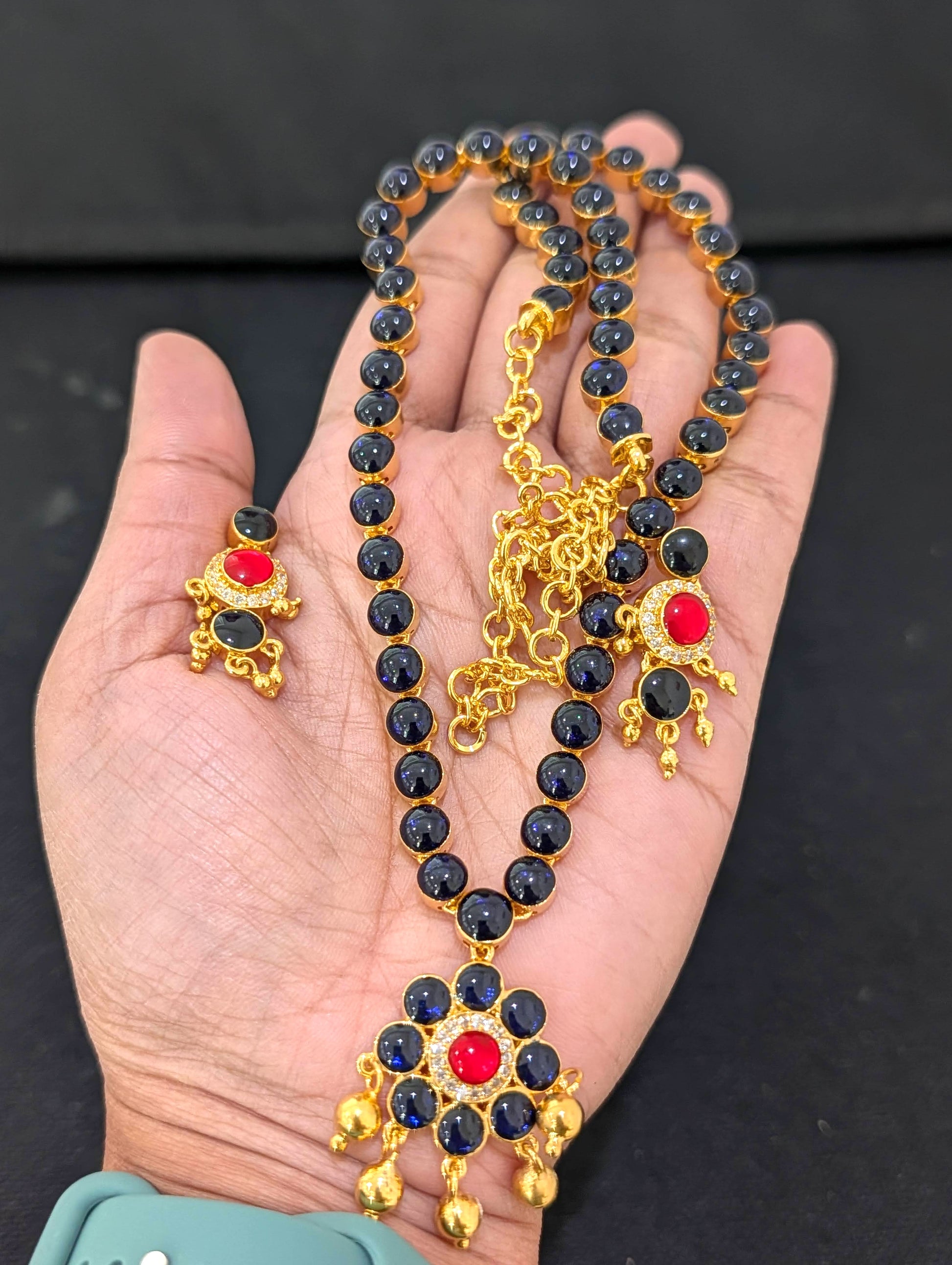 Kemp stone Long Necklace set - Simpliful