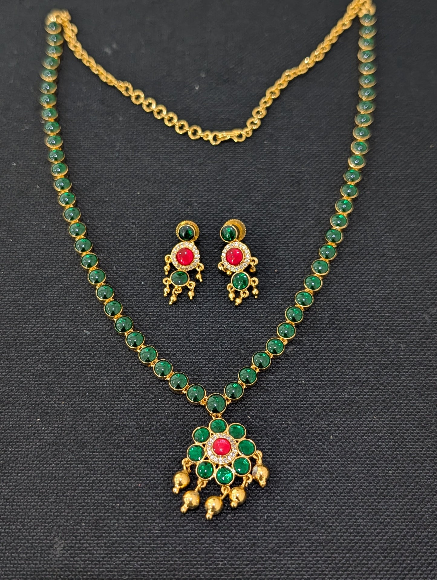 Kemp stone Long Necklace set - Simpliful