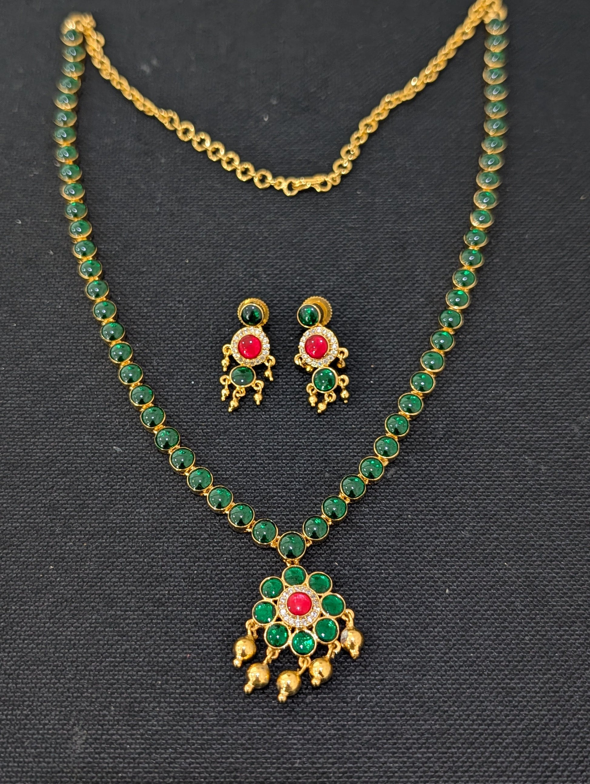 Kemp stone Long Necklace set - Simpliful
