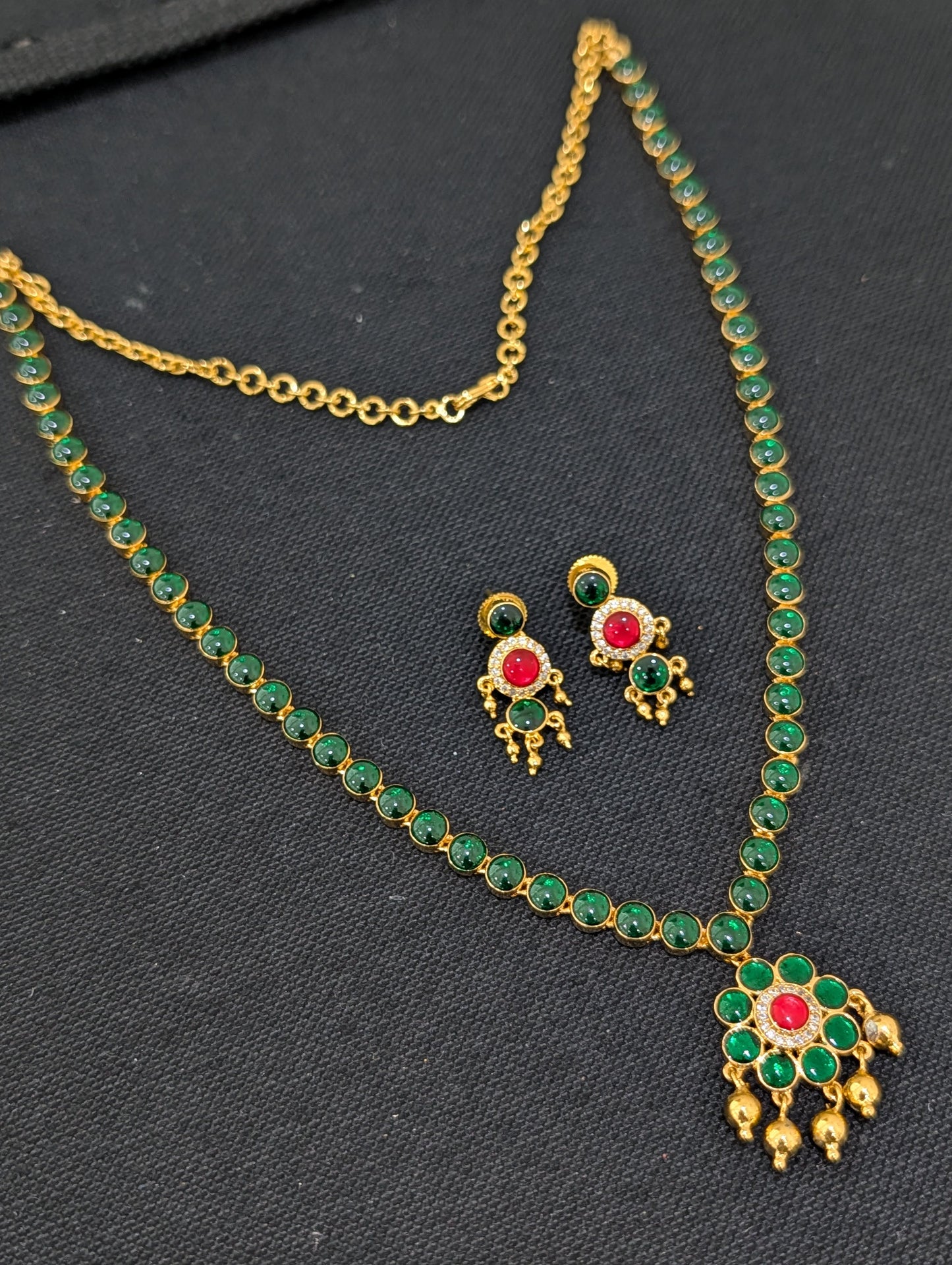 Kemp stone Long Necklace set - Simpliful