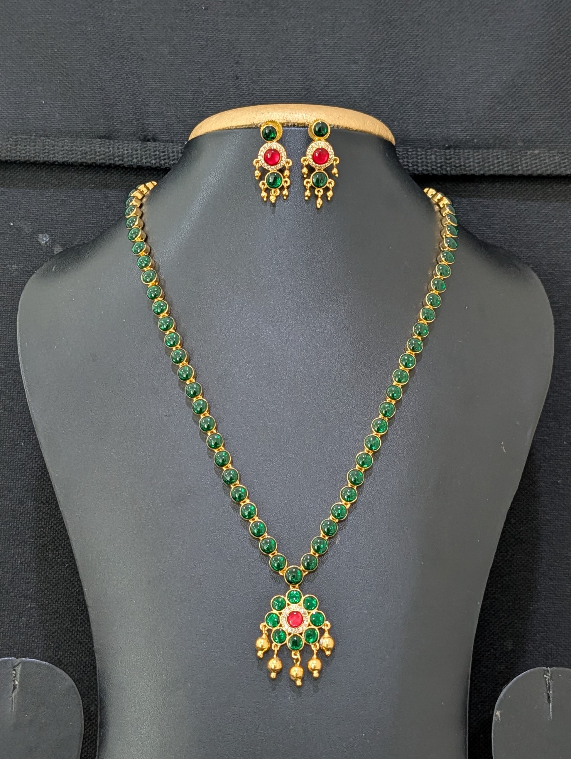 Kemp stone Long Necklace set - Simpliful