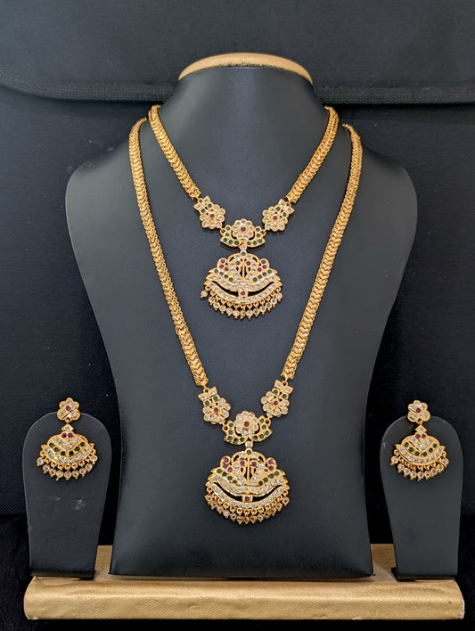 Micro gold plated Combo Necklace and Earrings set