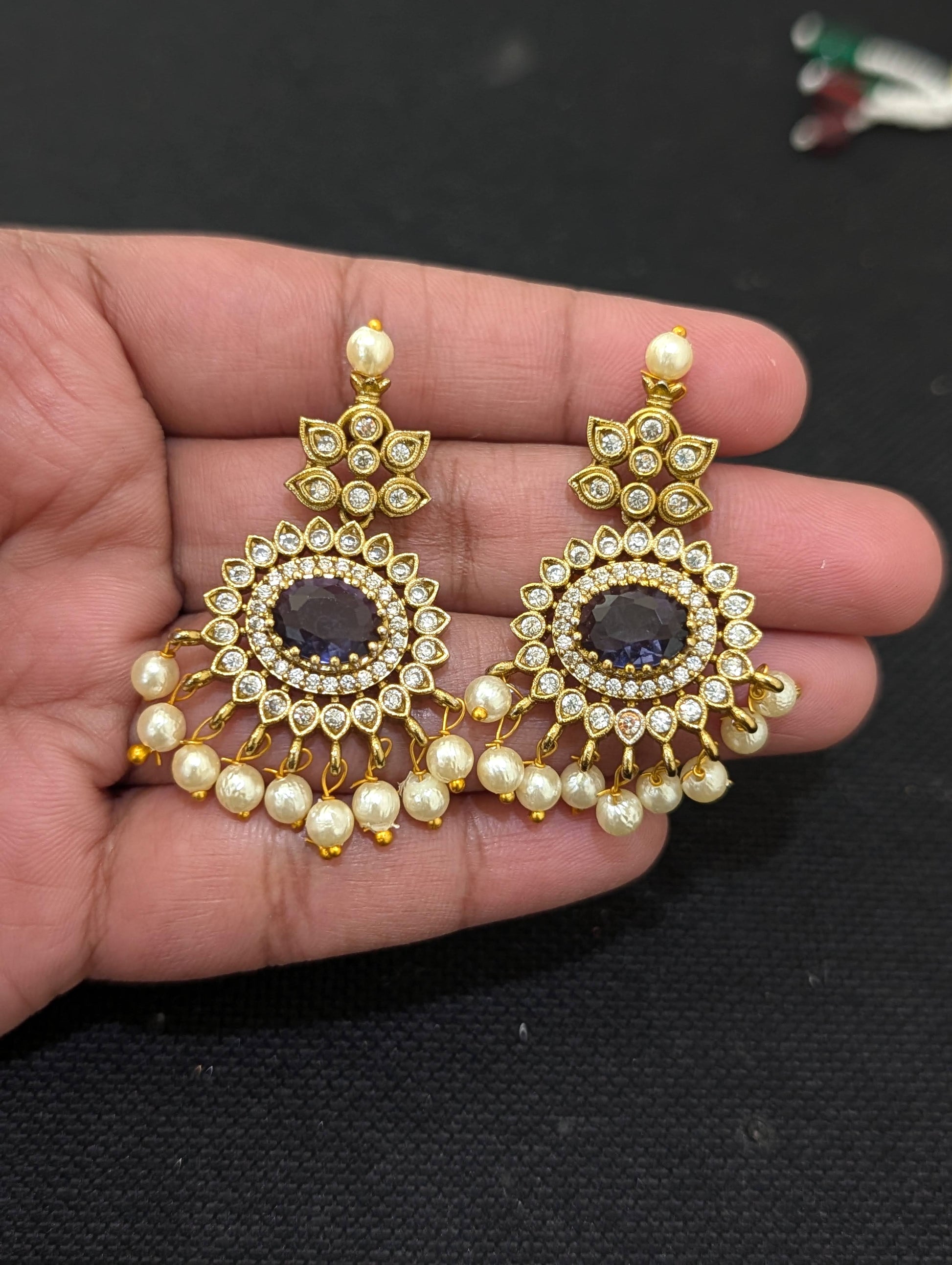 Mehandi gold plated Adigai Choker Necklace set - Simpliful