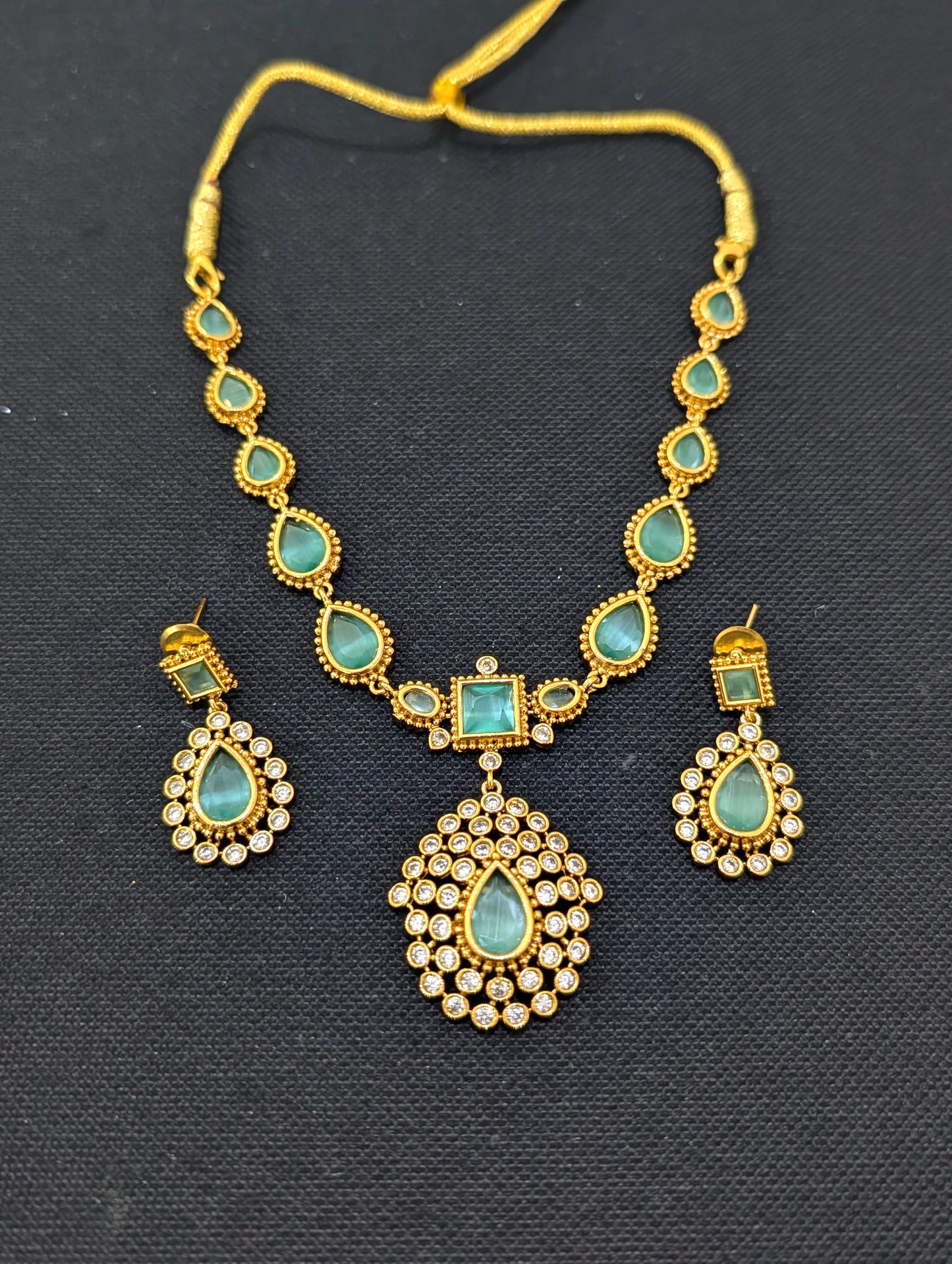 Actress Jothika inspired CZ Choker Necklace set - Simpliful
