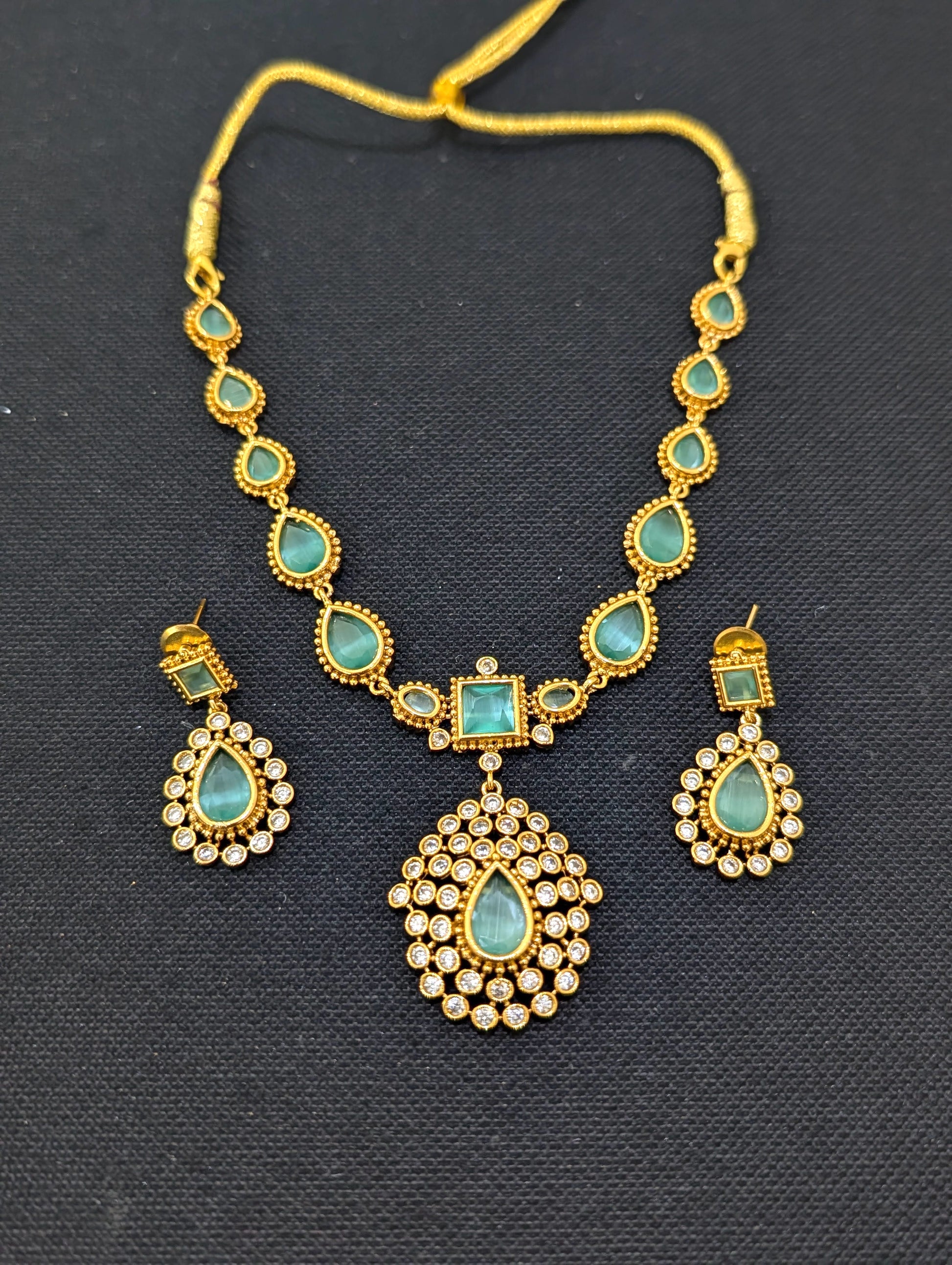 Actress Jothika inspired CZ Choker Necklace set - Simpliful