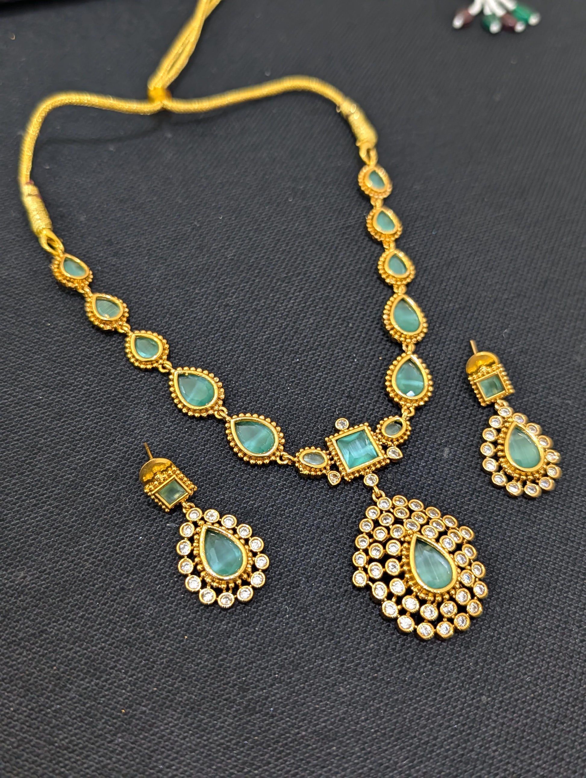 Actress Jothika inspired CZ Choker Necklace set - Simpliful