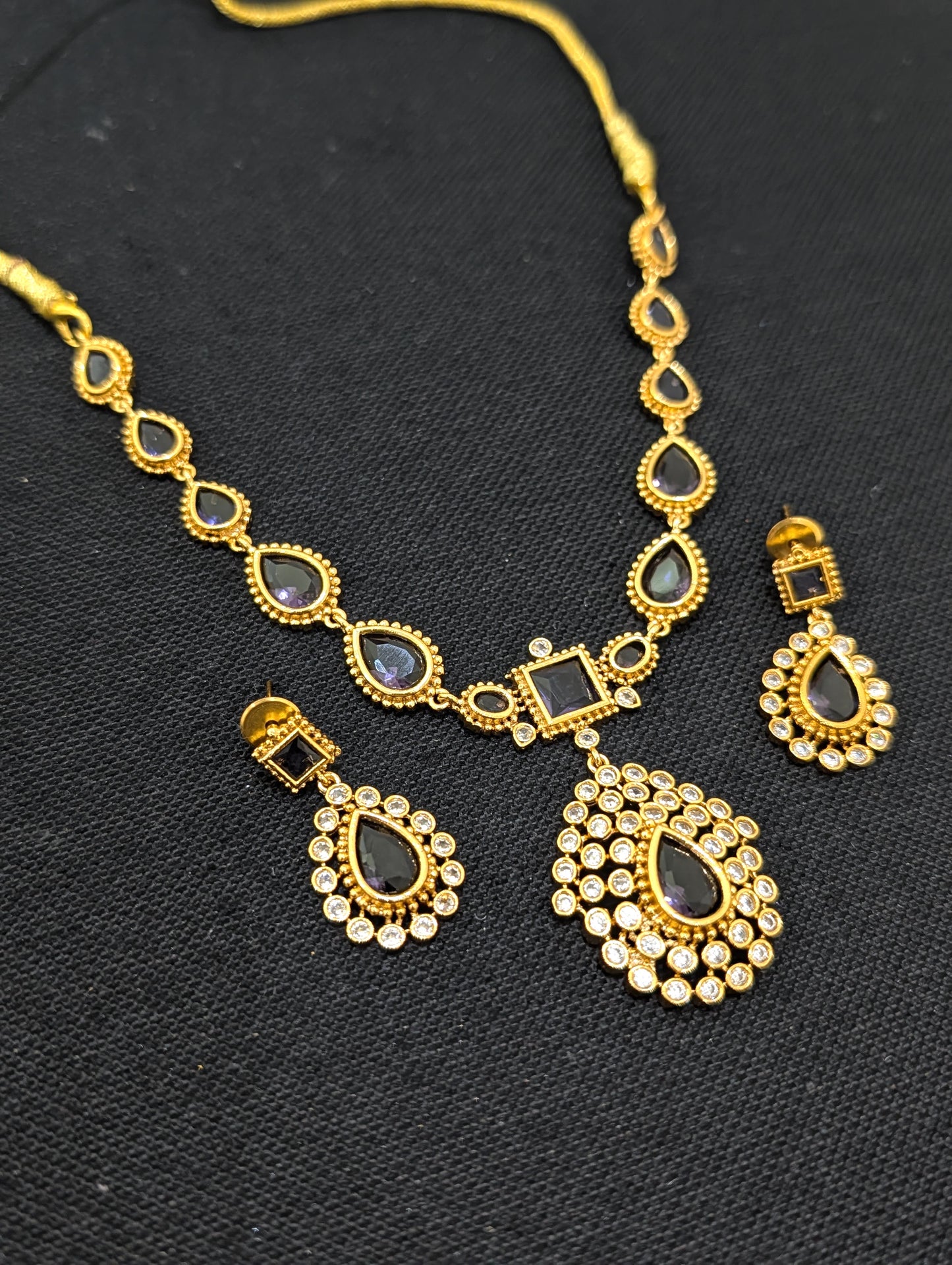 Actress Jothika inspired CZ Choker Necklace set - Simpliful