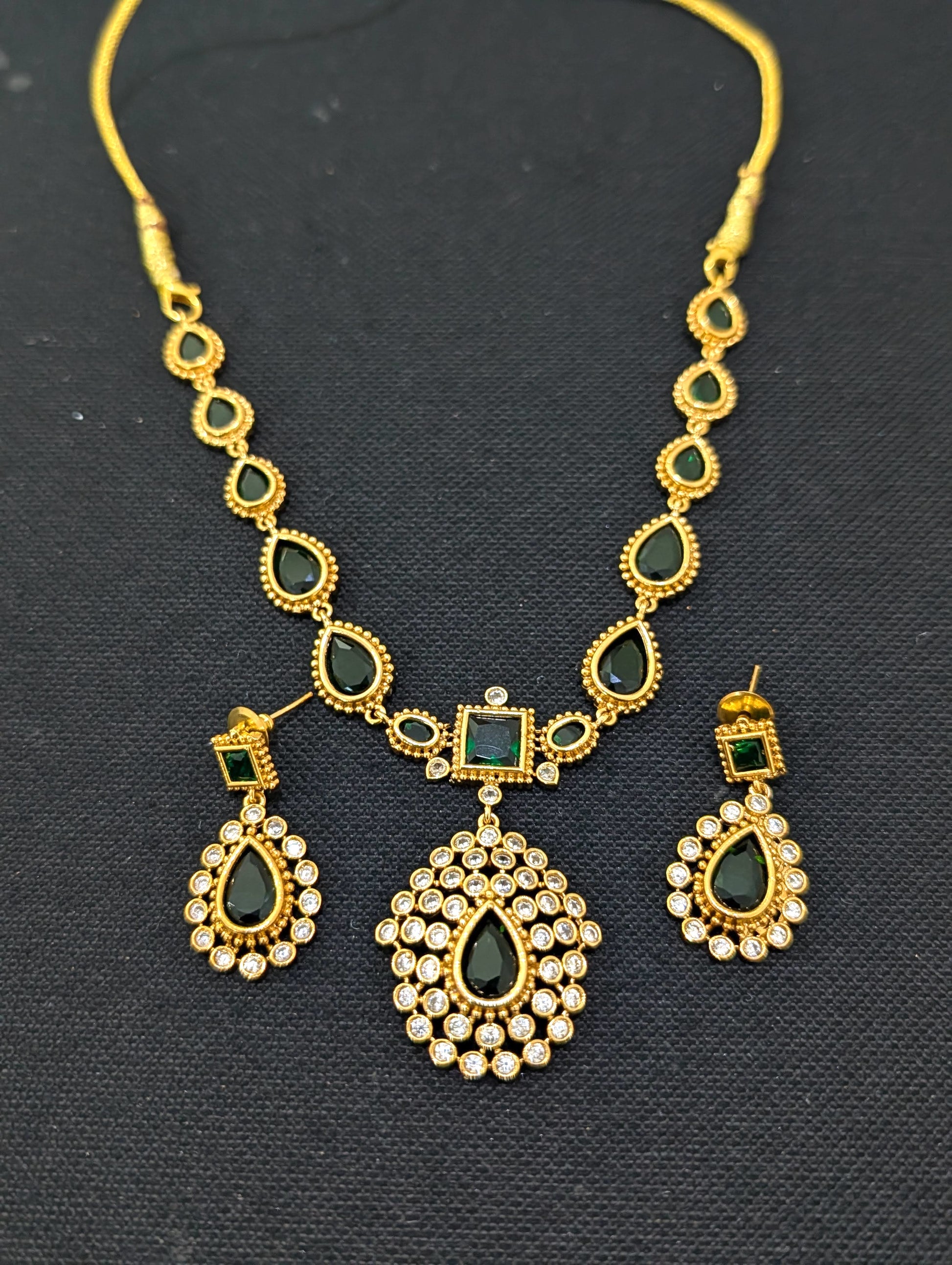 Actress Jothika inspired CZ Choker Necklace set - Simpliful