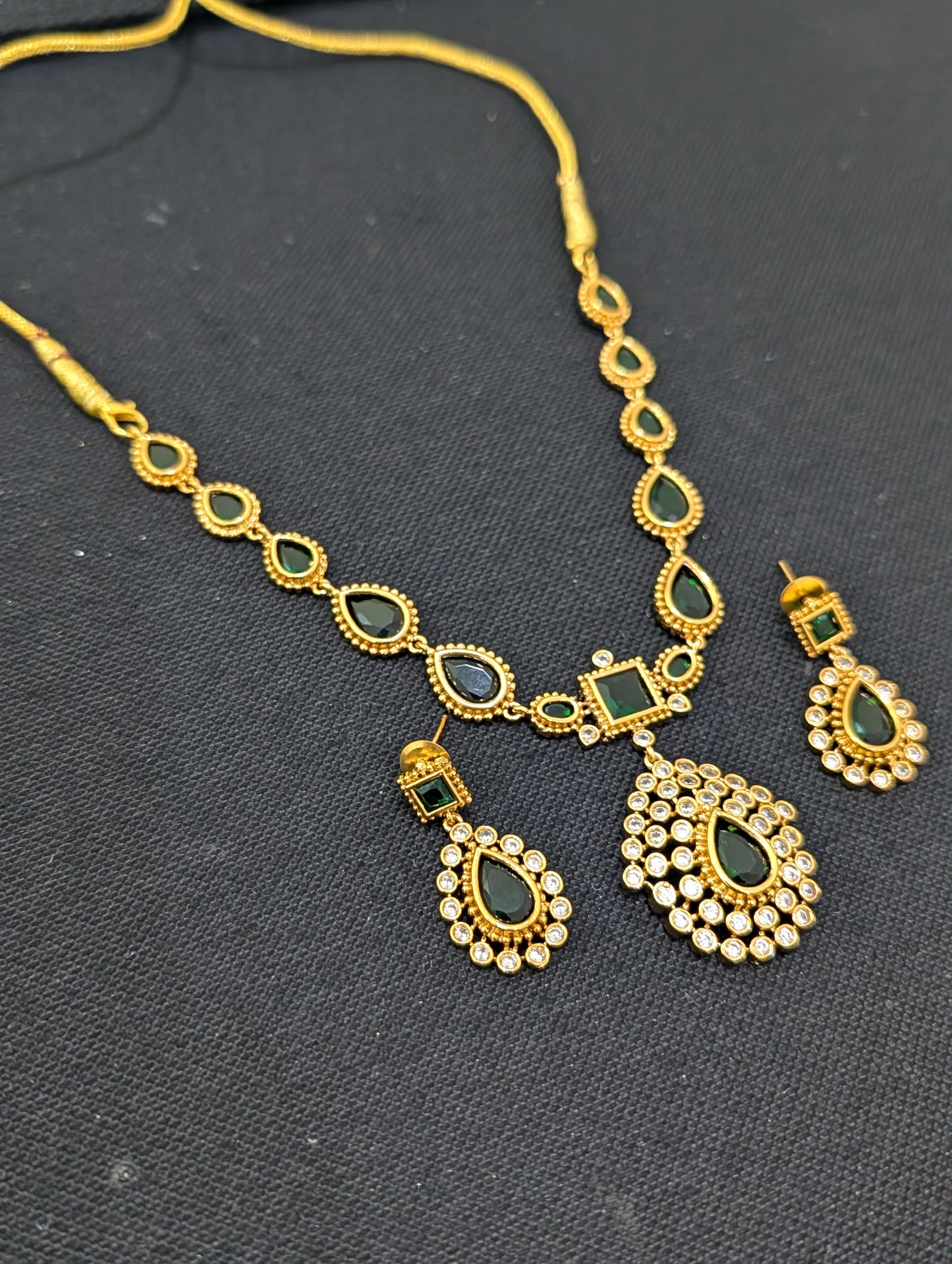 Actress Jothika inspired CZ Choker Necklace set - Simpliful