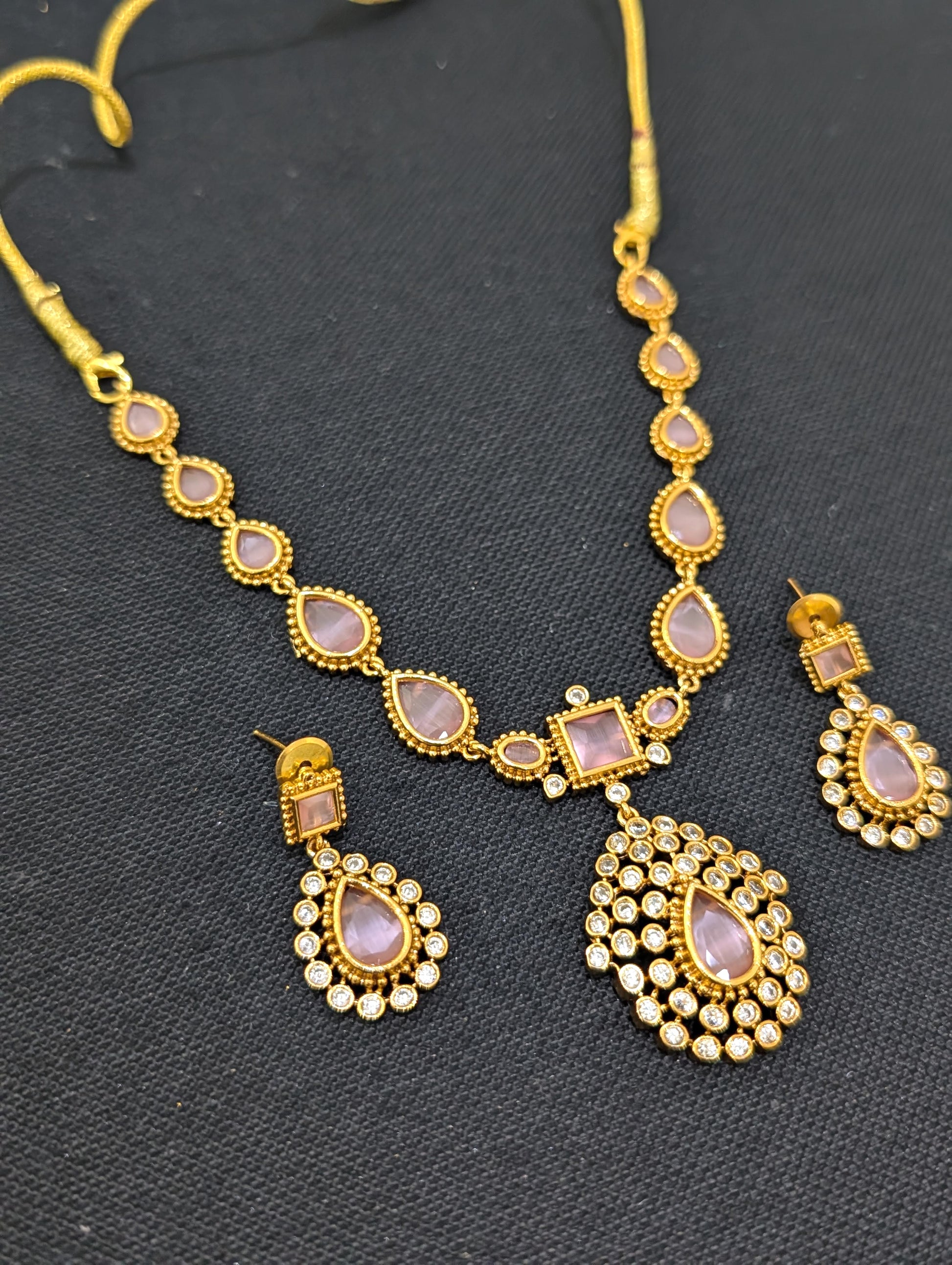 Actress Jothika inspired CZ Choker Necklace set - Simpliful