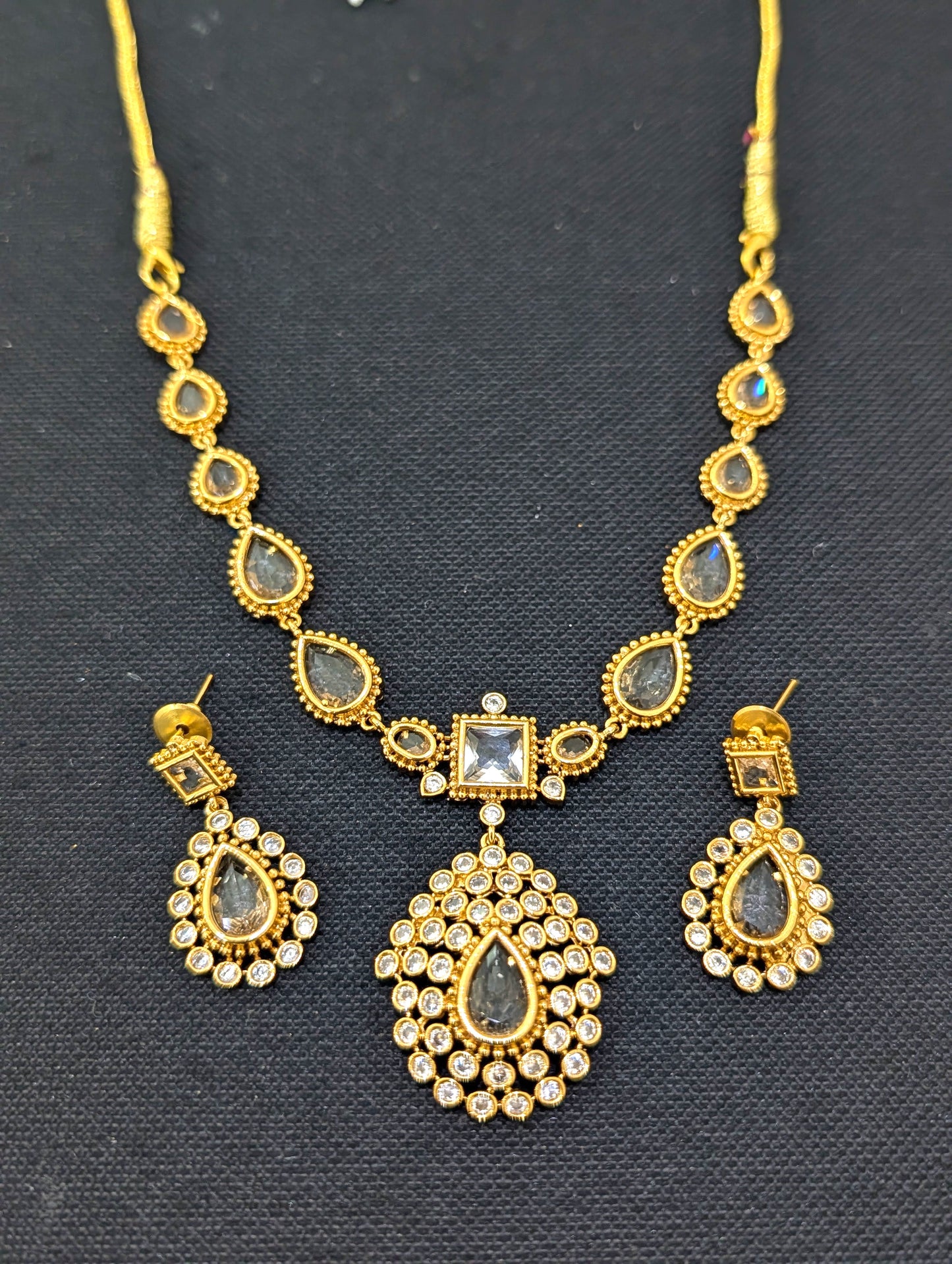 Actress Jothika inspired CZ Choker Necklace set - Simpliful