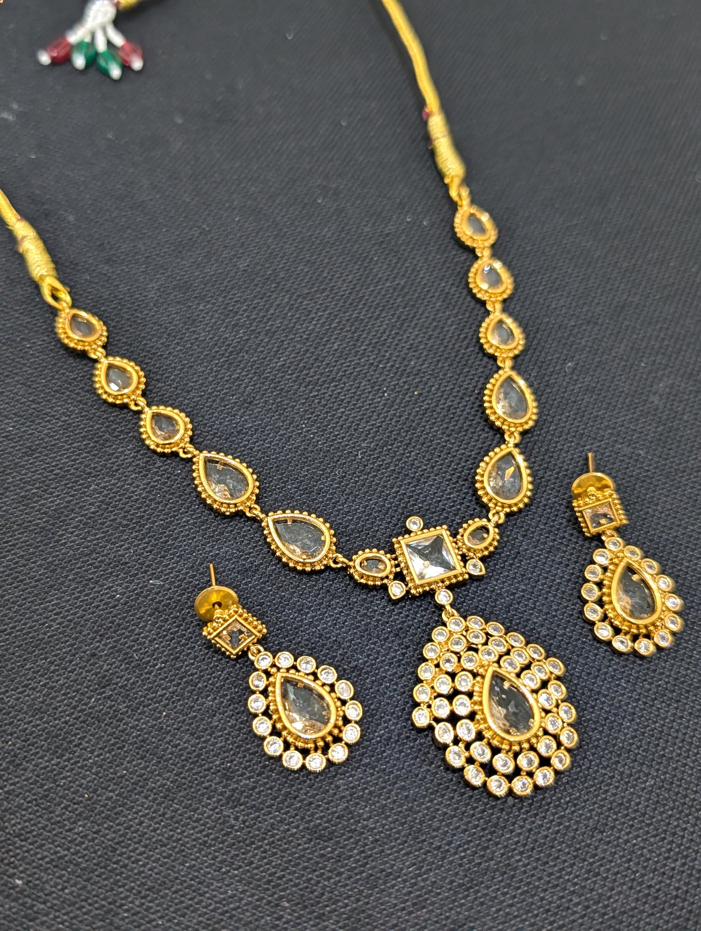 Actress Jothika inspired CZ Choker Necklace set - Simpliful