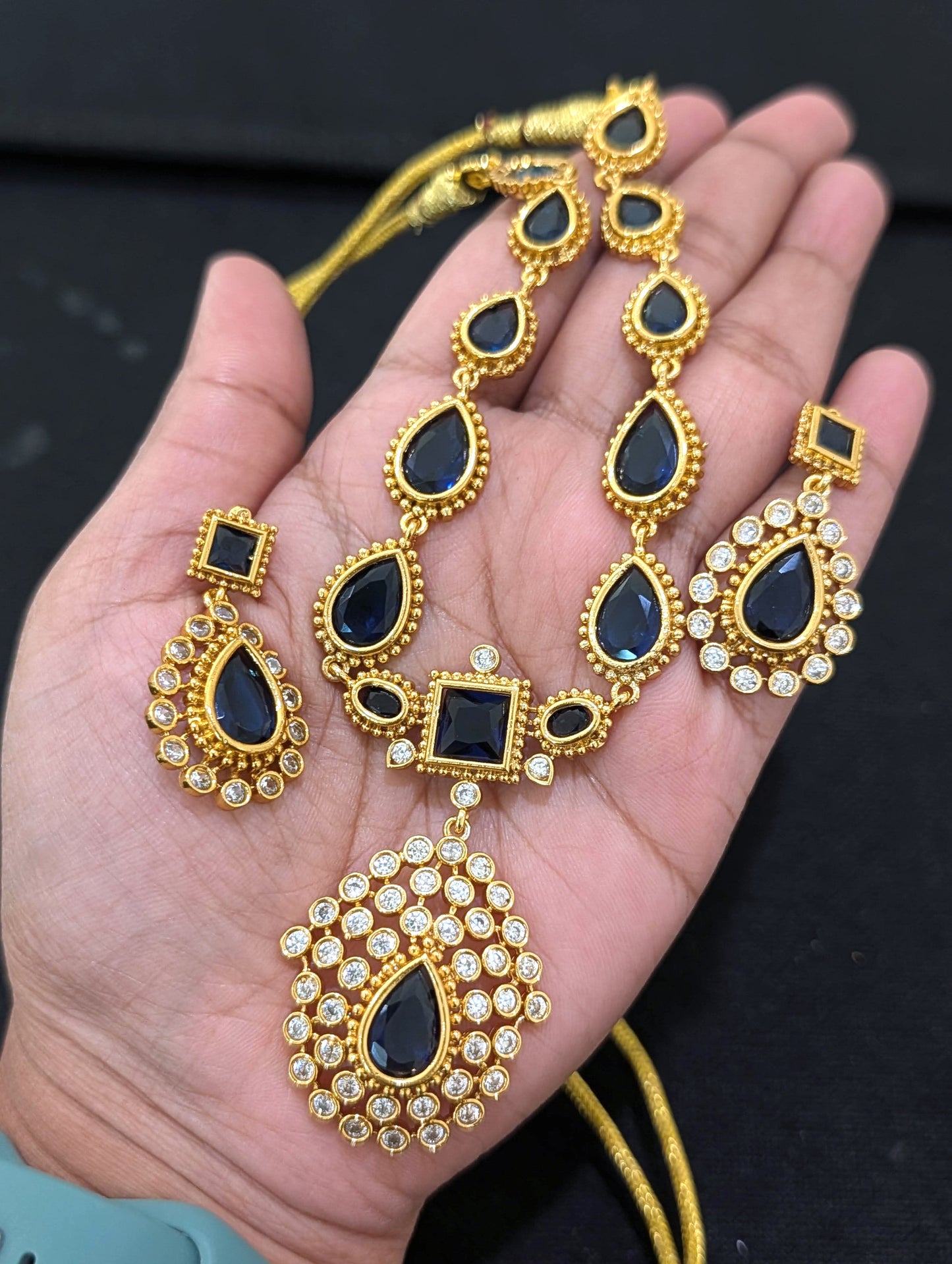 Actress Jothika inspired CZ Choker Necklace set - Simpliful