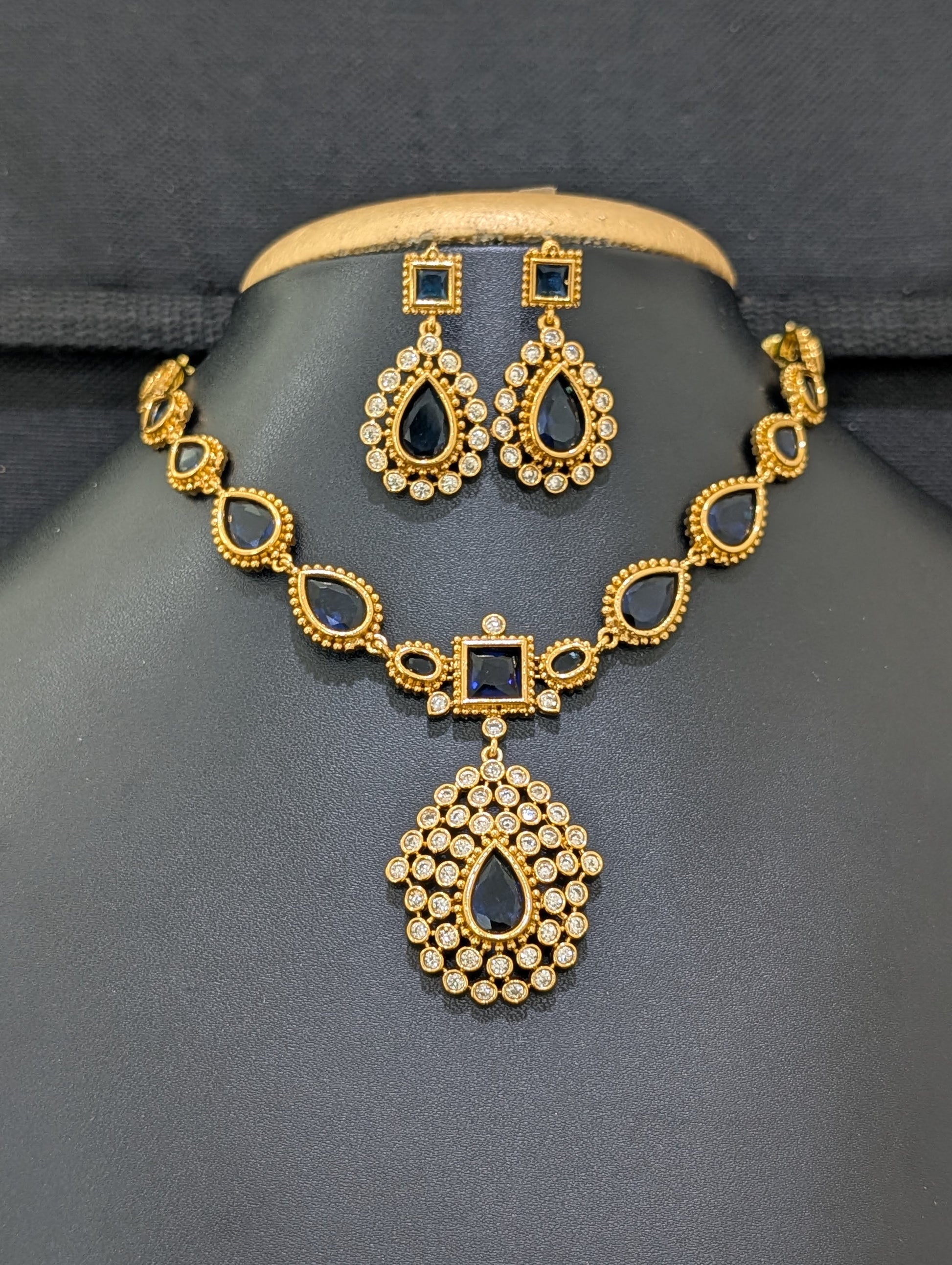 Actress Jothika inspired CZ Choker Necklace set - Simpliful