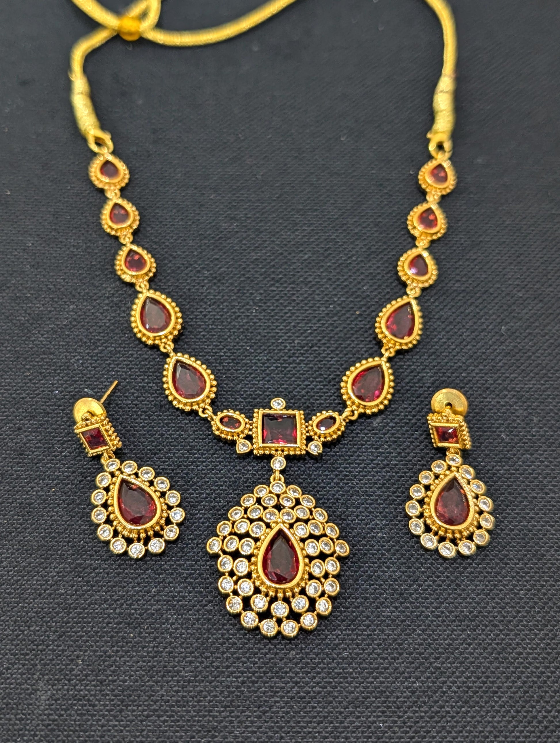 Actress Jothika inspired CZ Choker Necklace set - Simpliful