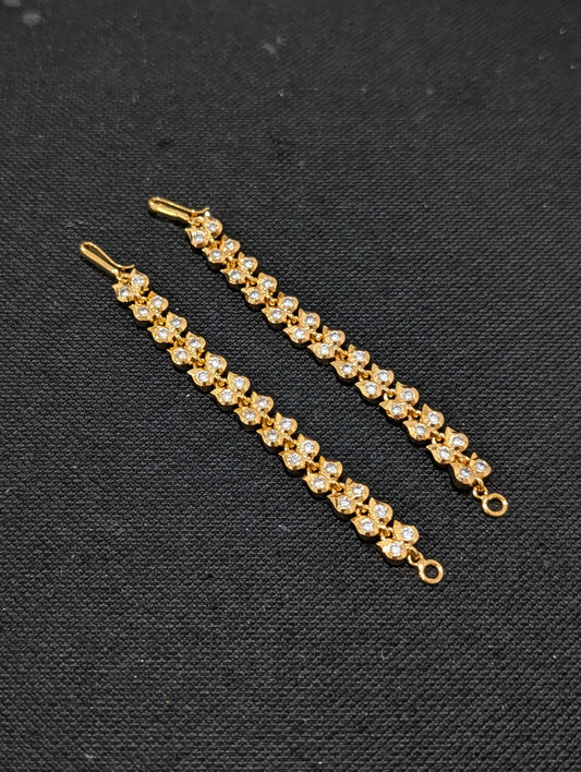 One gram gold plated CZ stone Mango earrings chain / Maatal - Simpliful