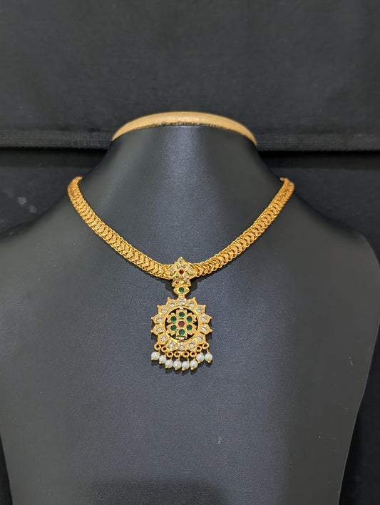 Micro Gold plated Adigai Choker Necklace - Simpliful
