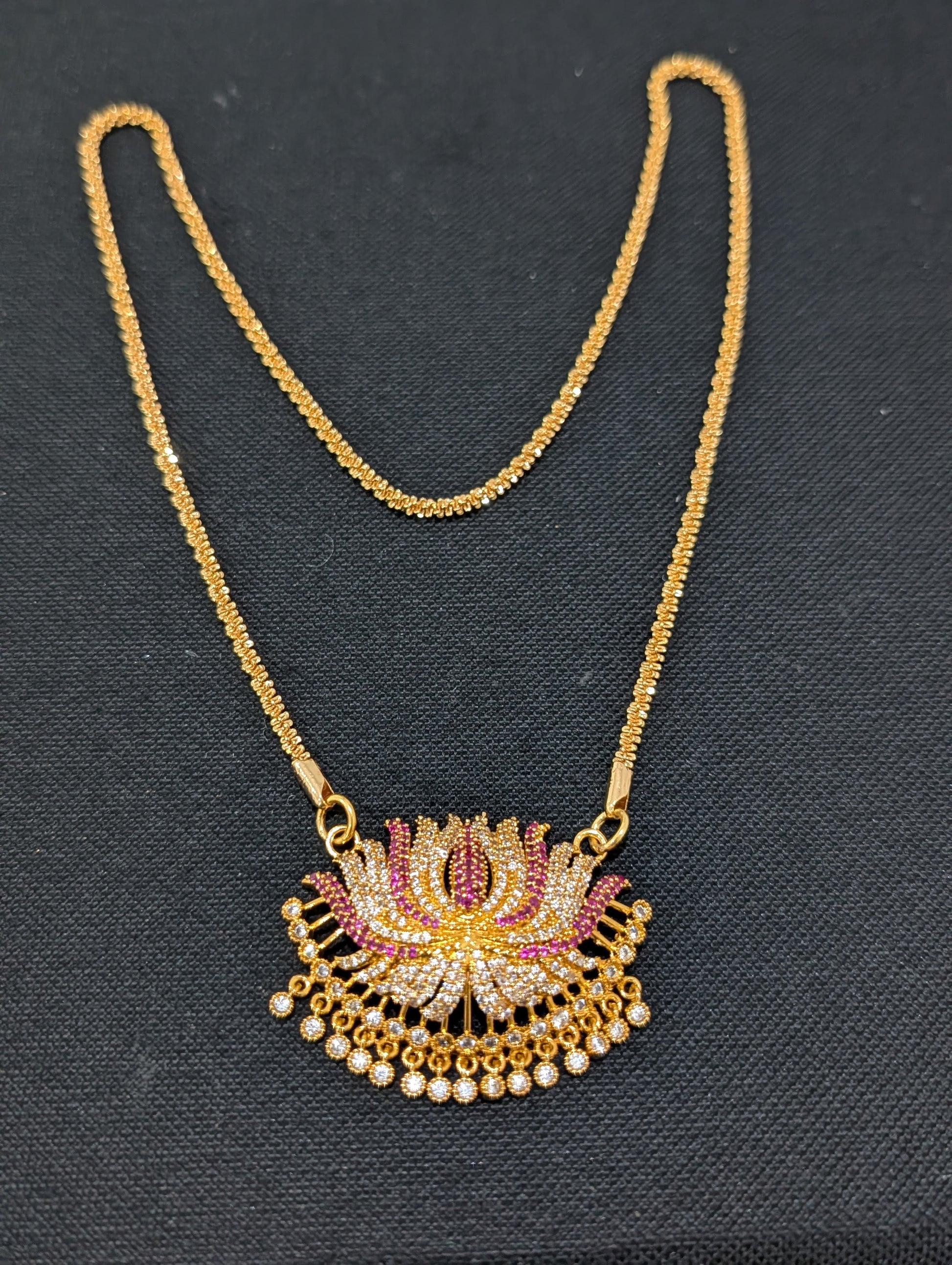 Micro Gold plated Lotus Thick Long Necklace - Simpliful