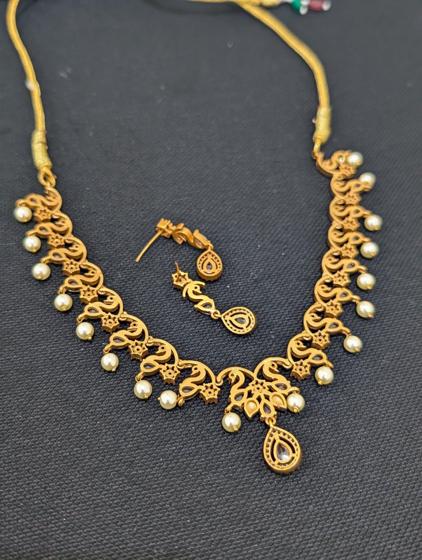 Peacock design CZ Antique Necklace set
