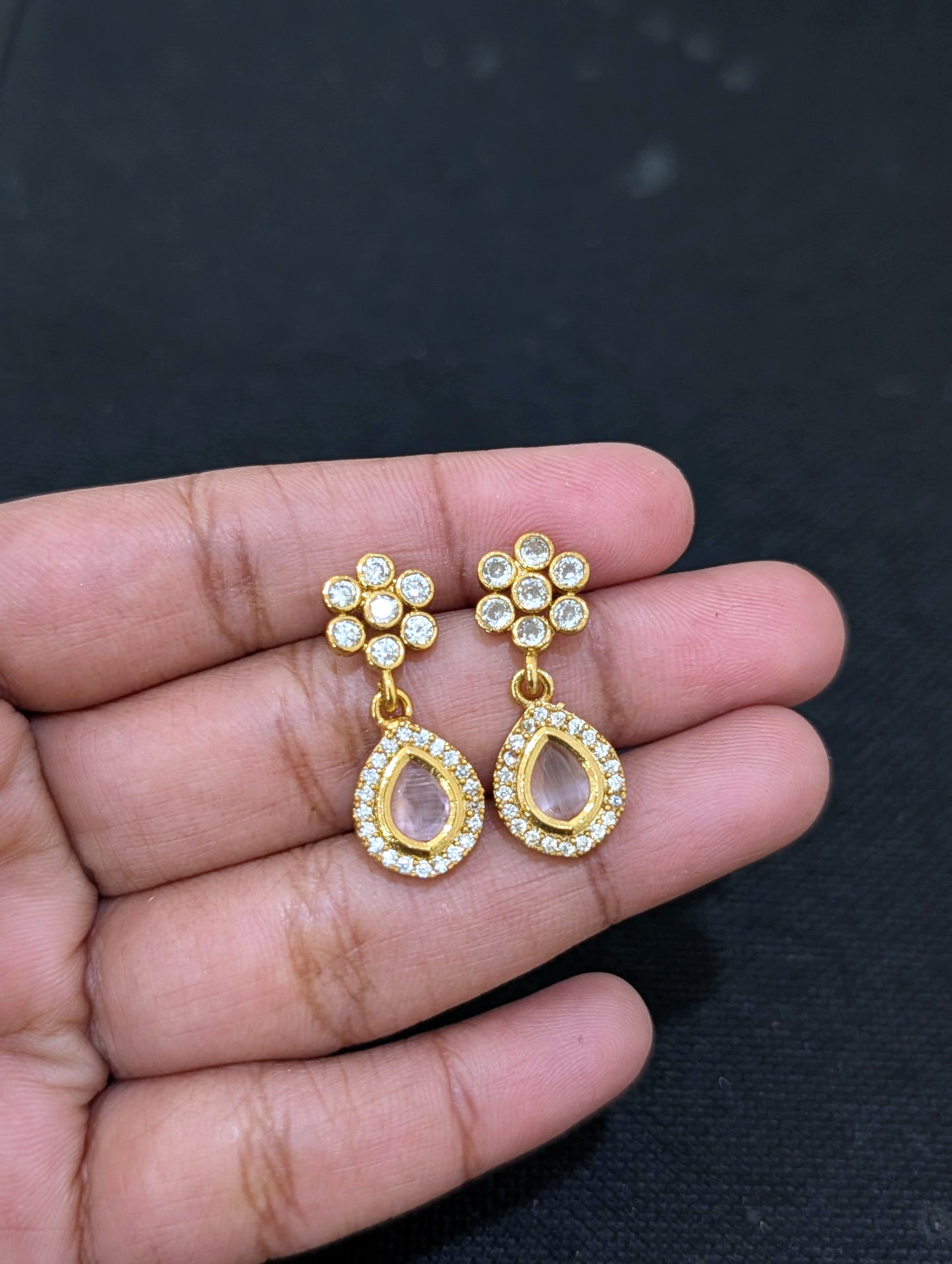 Minimalistic Multiple Teardrop CZ Choker Necklace set