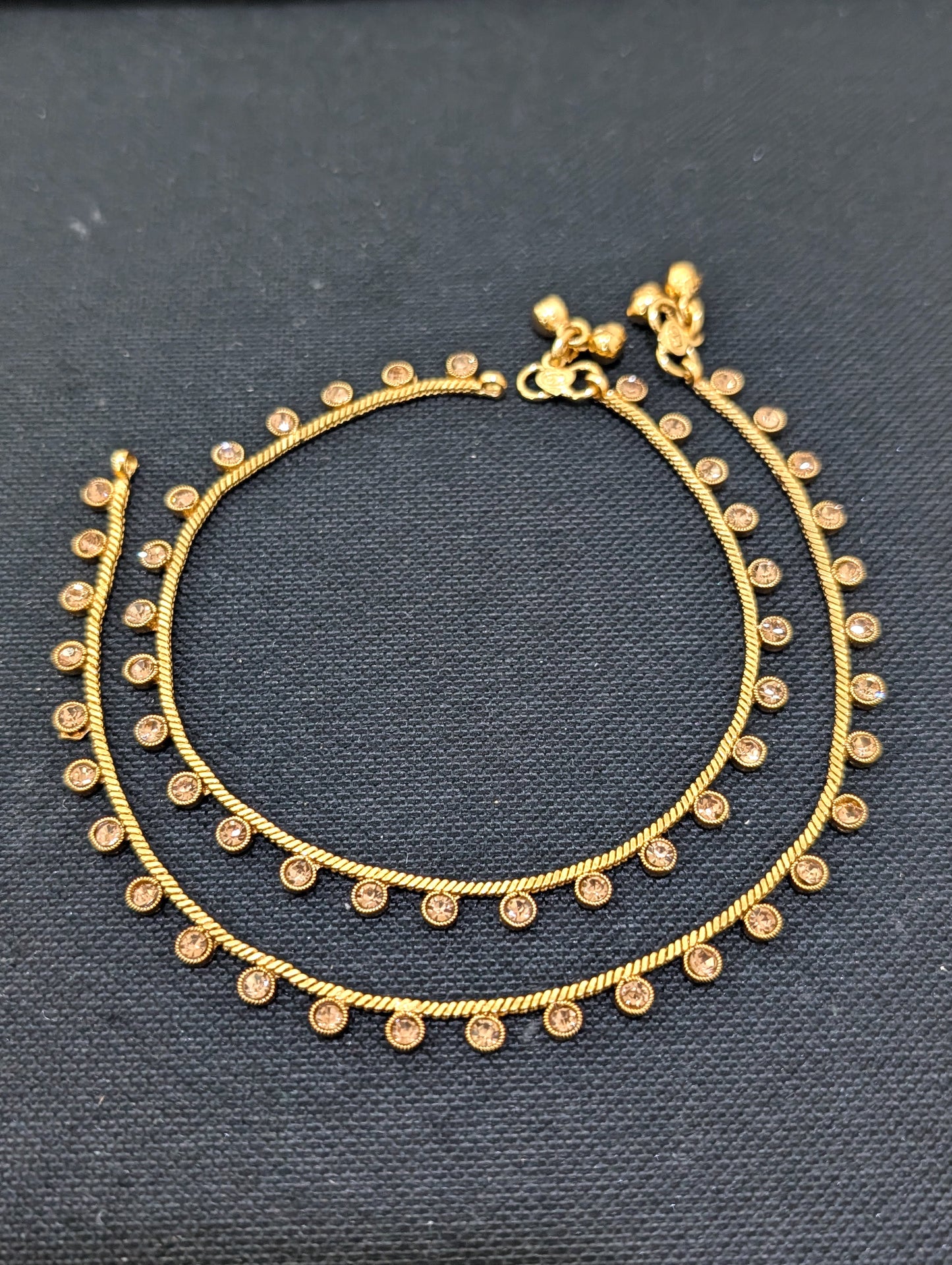 Gold plated polki Anklets - D2