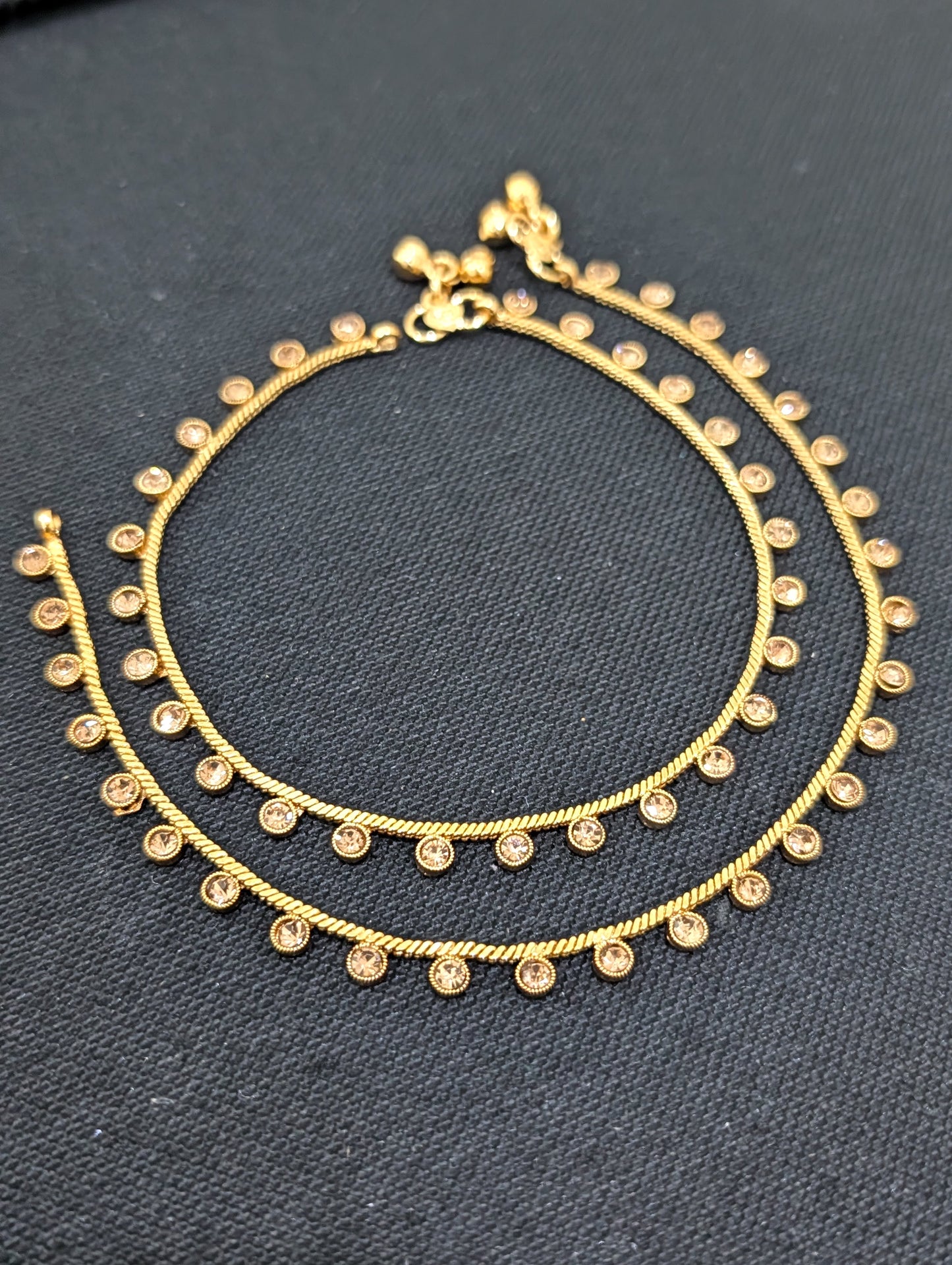 Gold plated polki Anklets - D2
