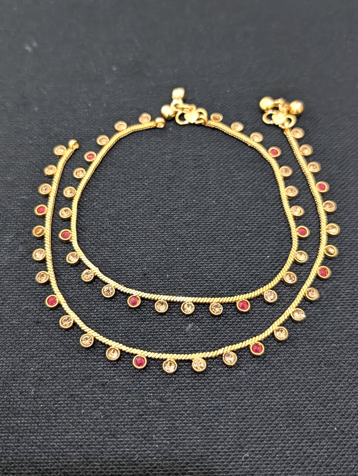 Gold plated polki Anklets - D2
