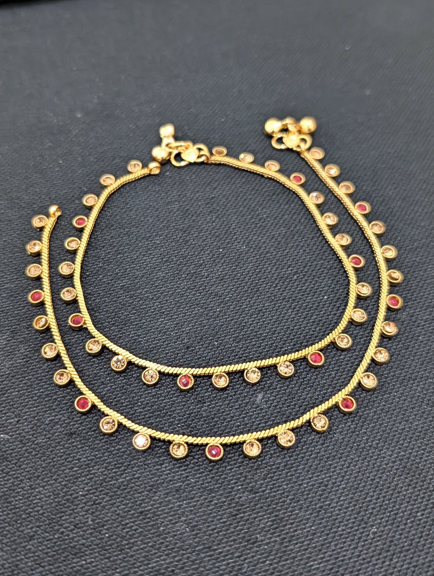 Gold plated polki Anklets - D2