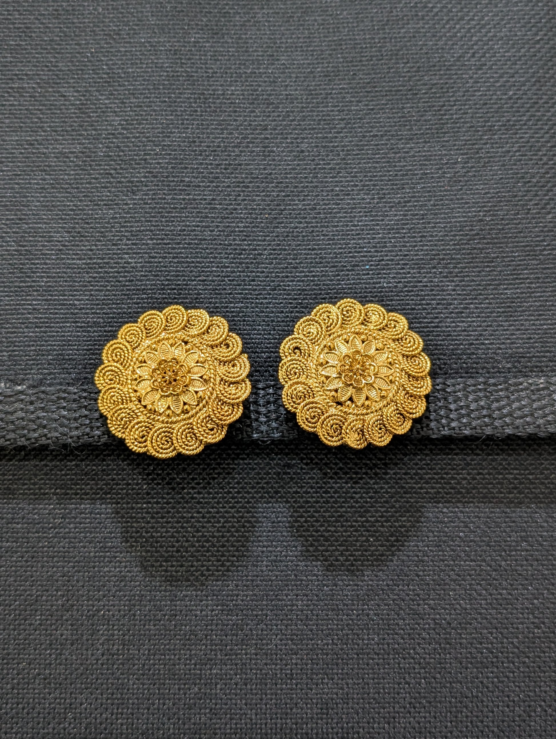 Gold plated Chakri design Stud Earrings - Simpliful
