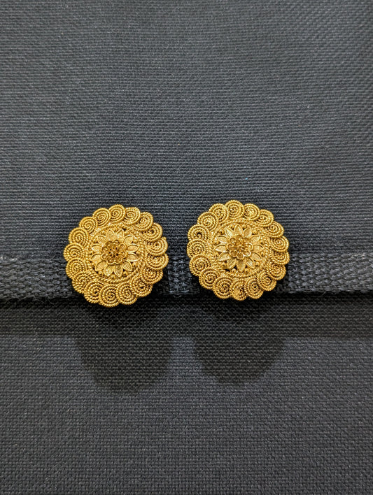 Gold plated Chakri design Stud Earrings