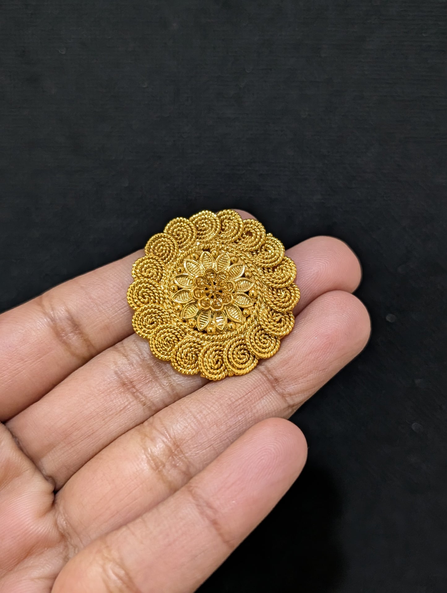 Gold plated Chakri design Stud Earrings - Simpliful