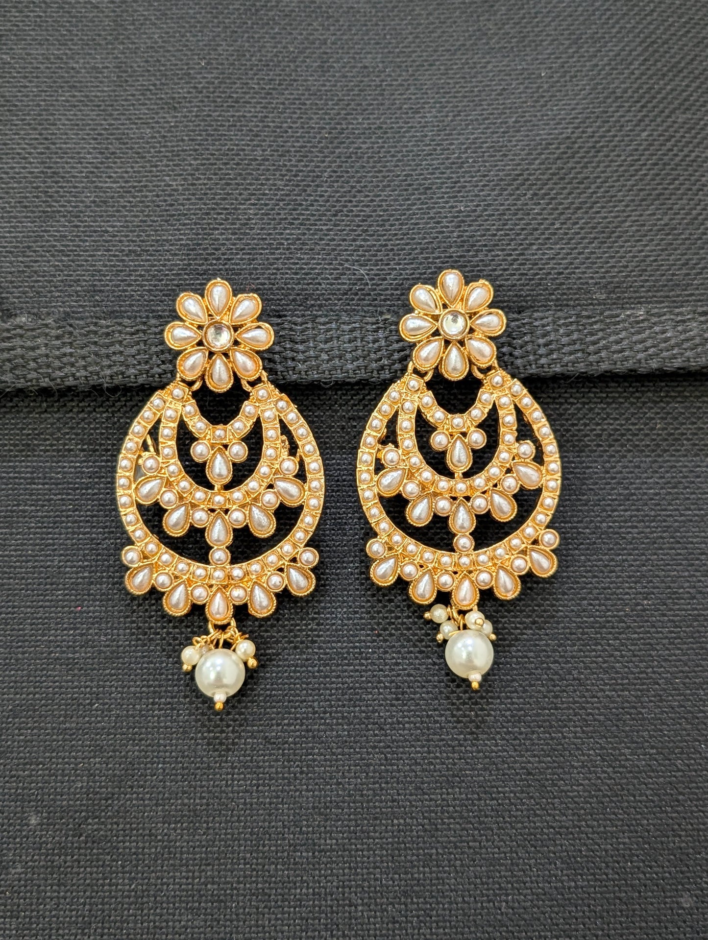 Pearl Chandbali Earrings - Simpliful