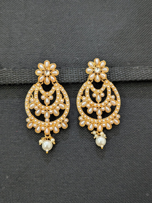 Pearl Chandbali Earrings - Simpliful