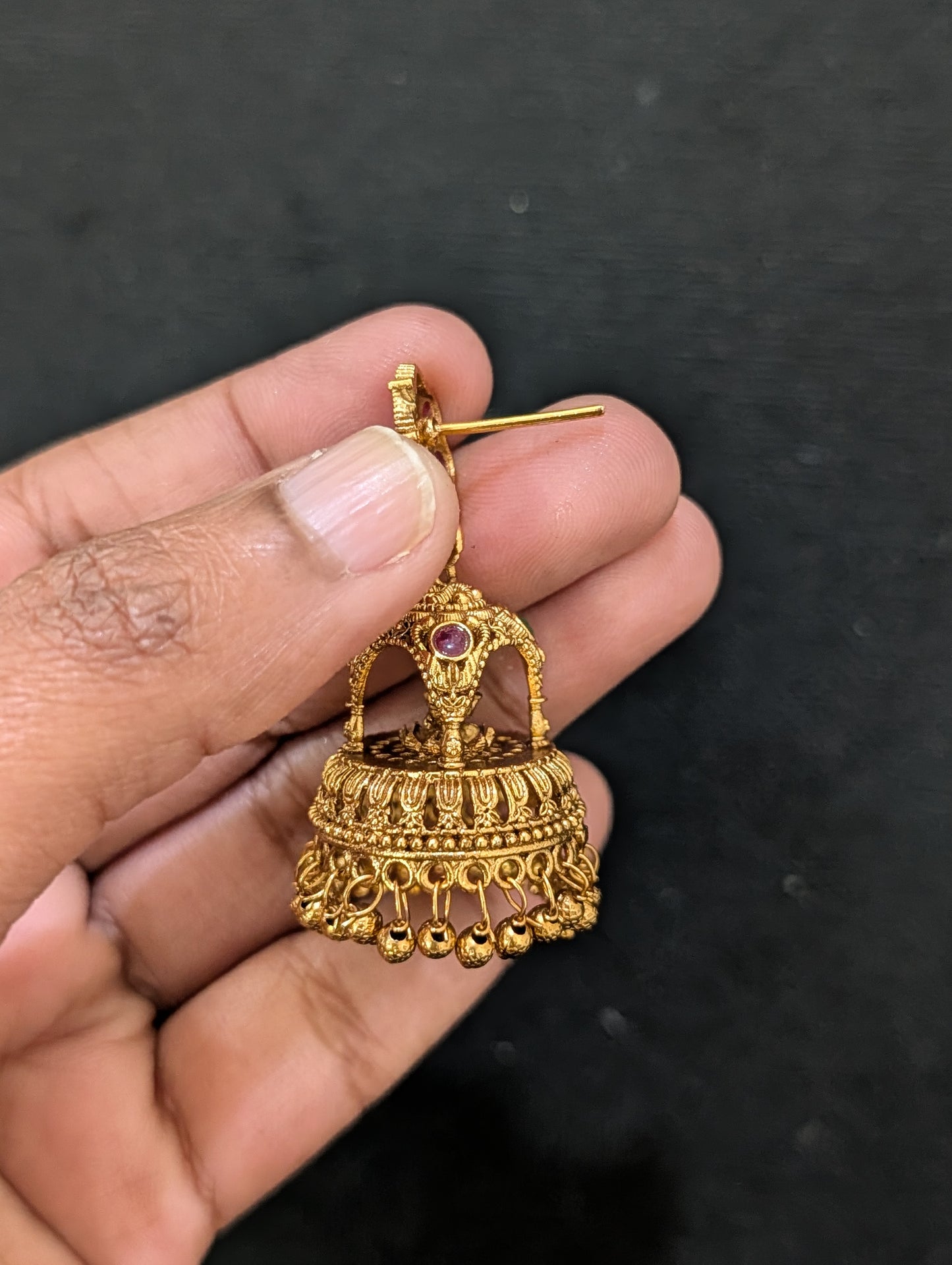 Flower Kemp Lakshmi ji Jhumka Earrings