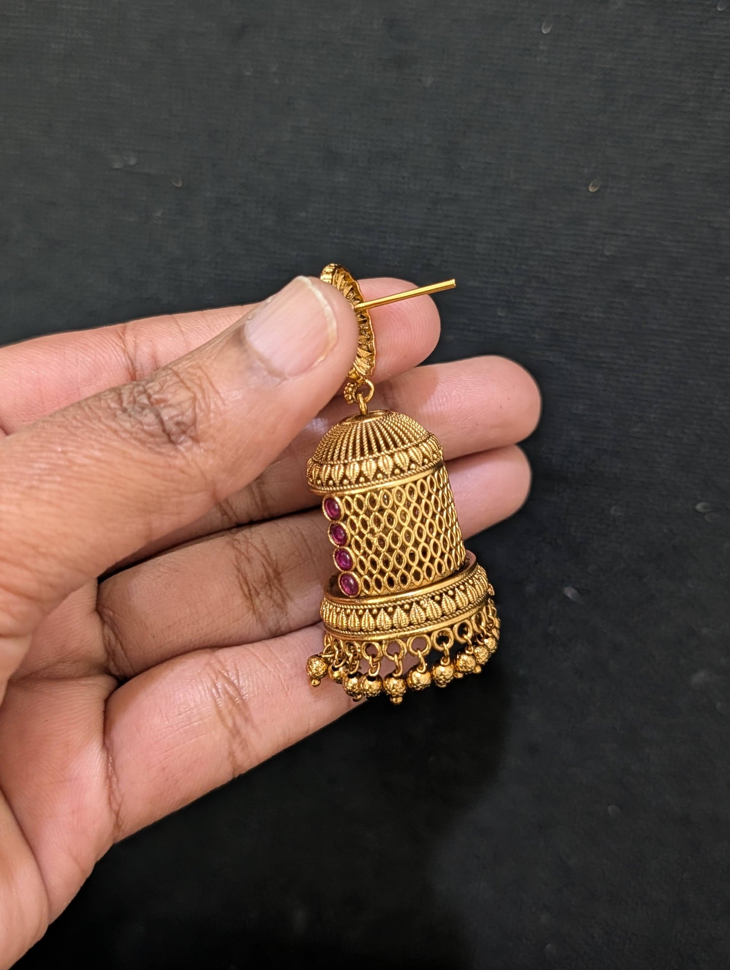 Unqiue Kemp Lakshmi ji Jhumka Earrings