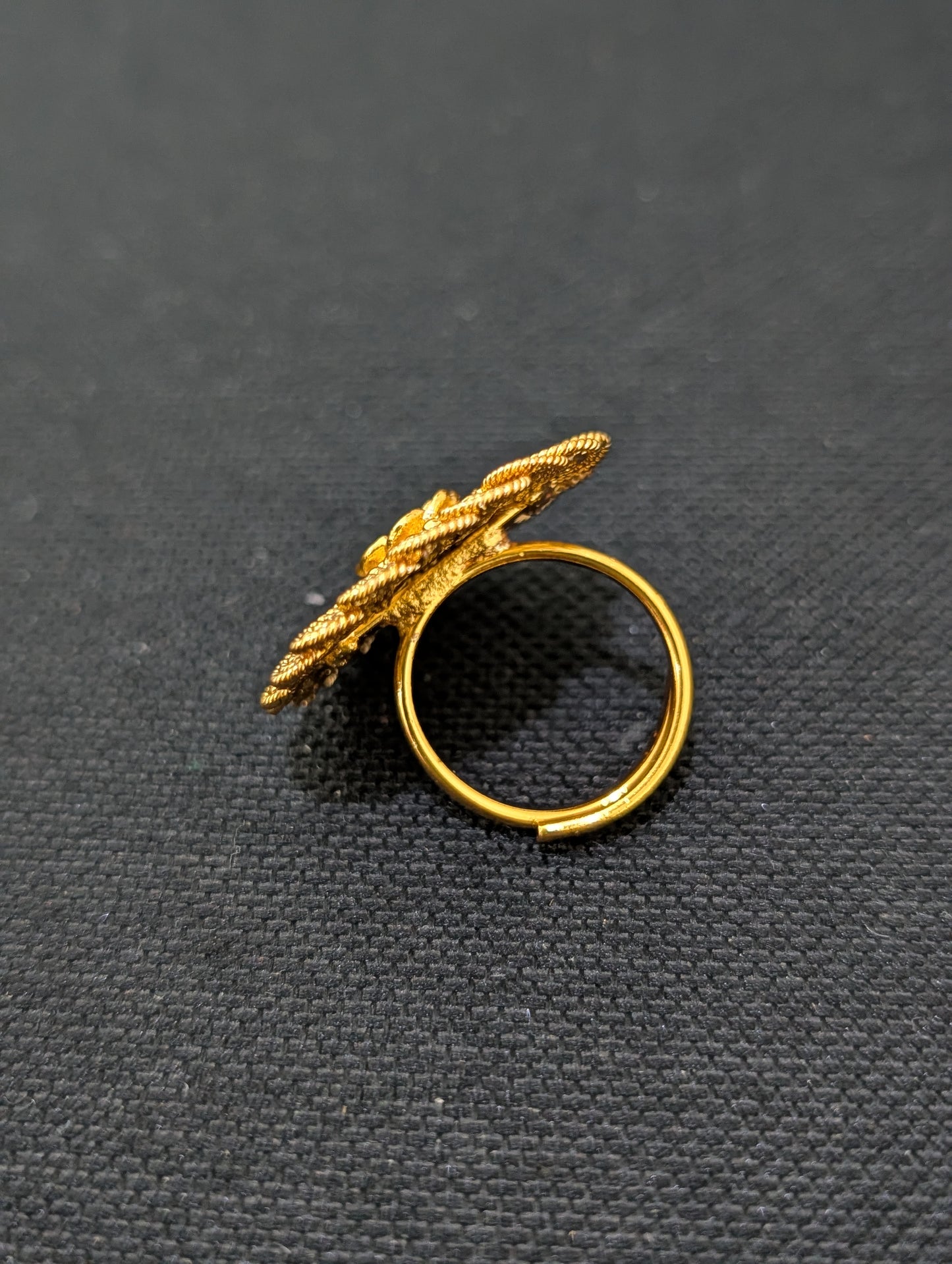 Chakri design Gold plated adjustable Finger rings - Medium size - Simpliful