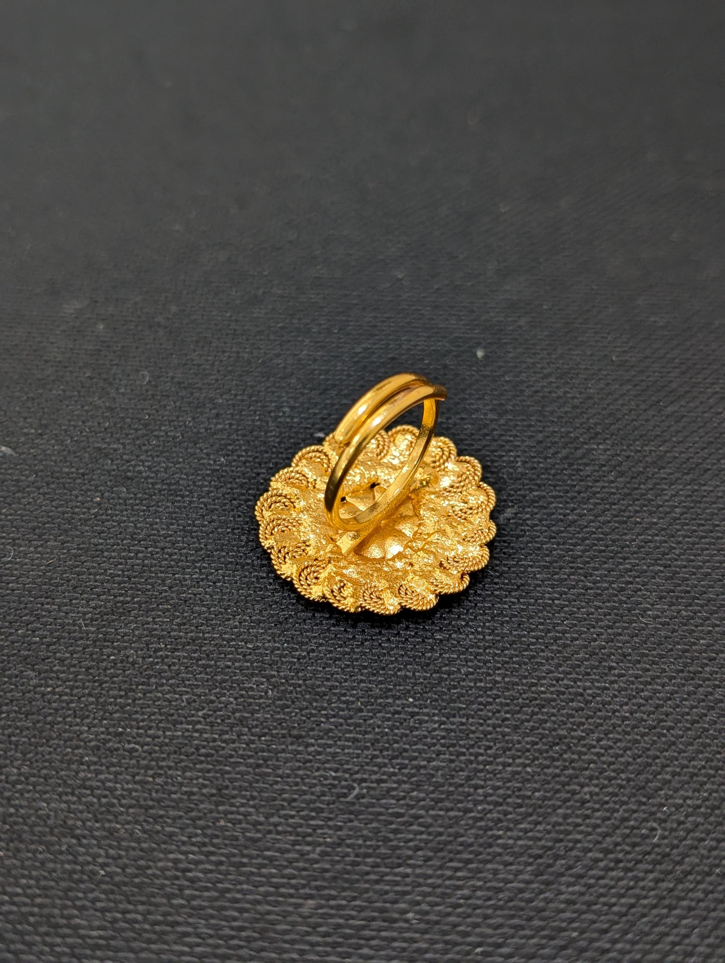 Chakri design Gold plated adjustable Finger rings - Medium size - Simpliful