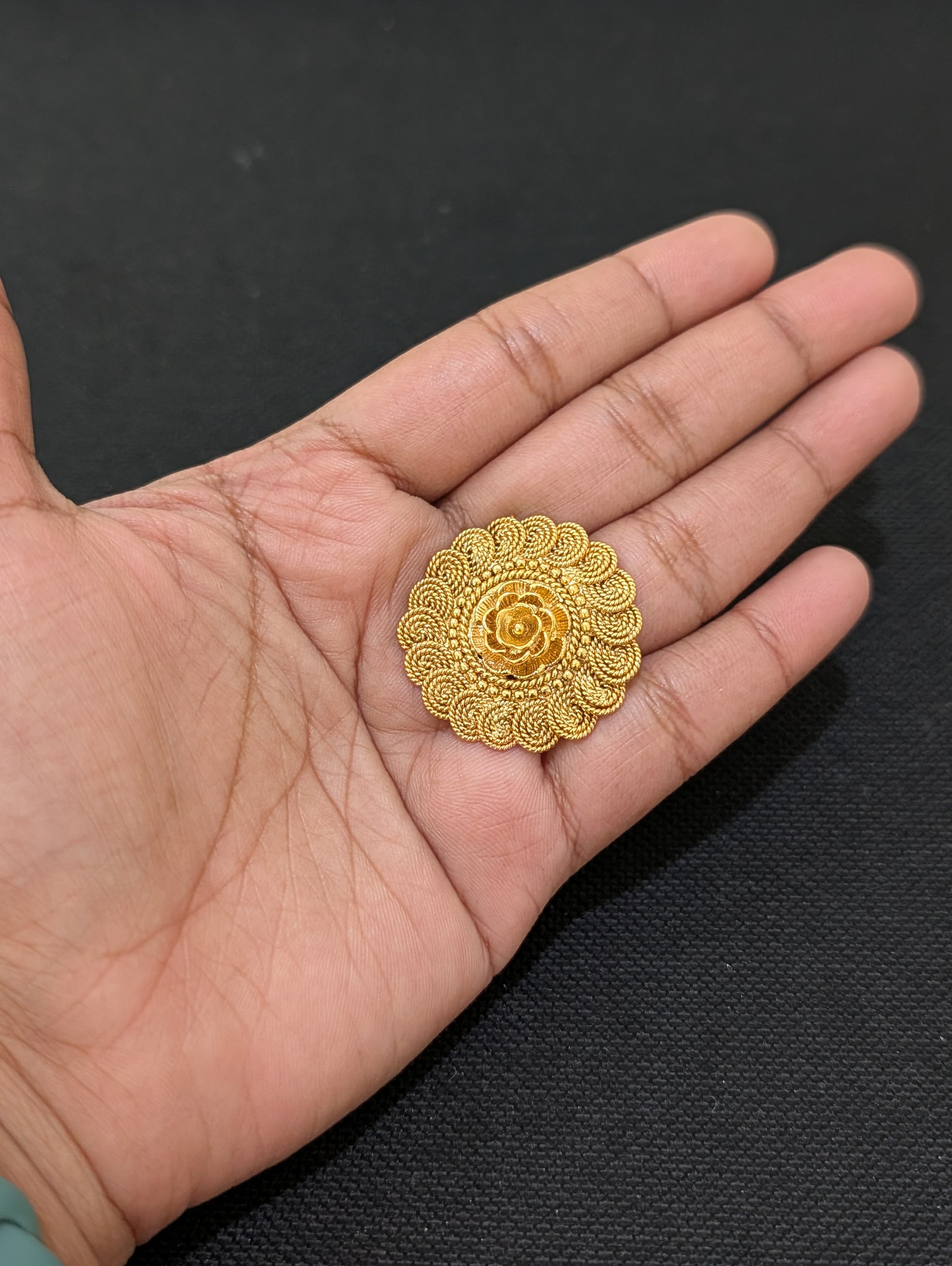 Chakri design Gold plated adjustable Finger rings - Medium size - Simpliful