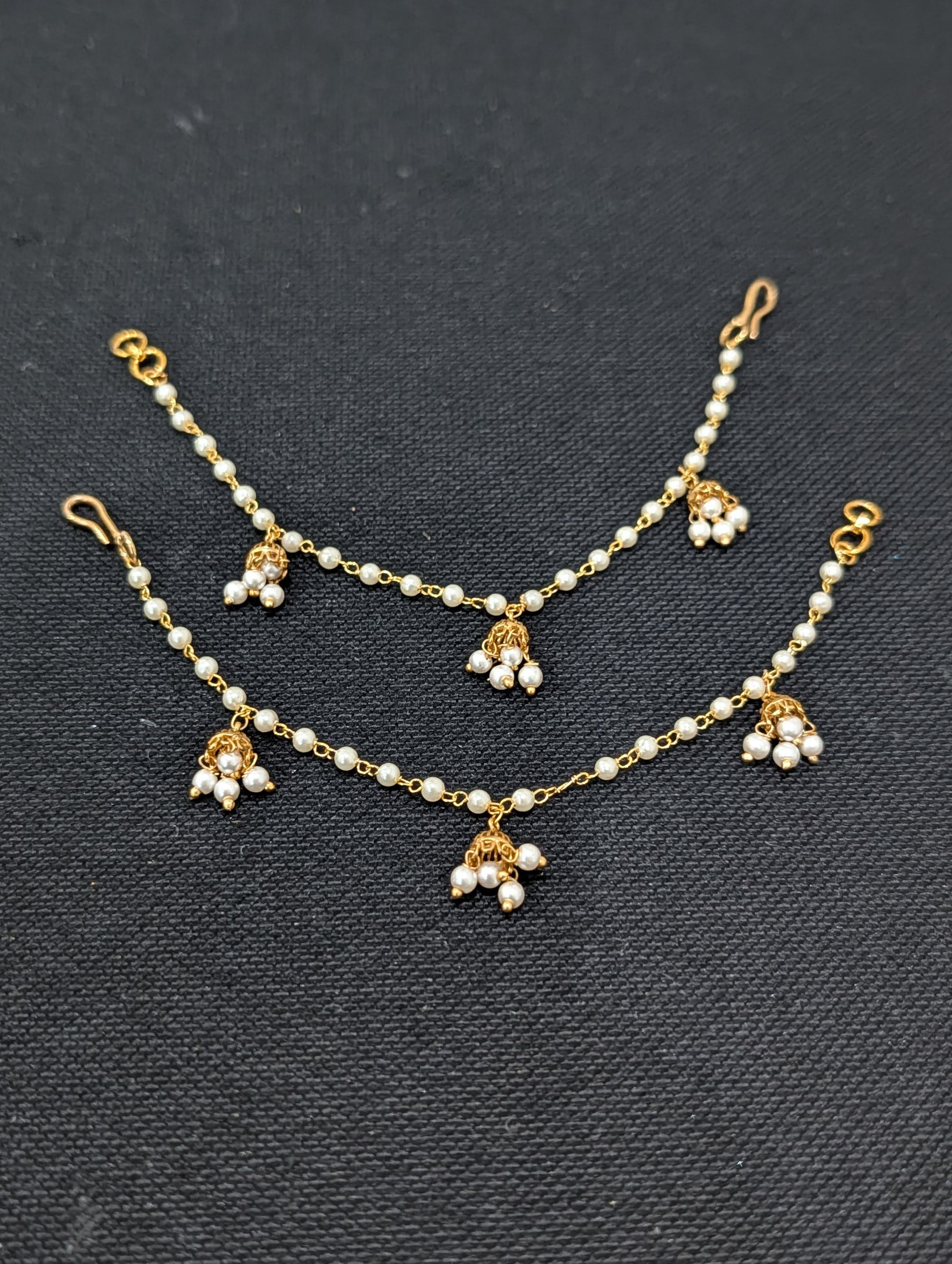 Jhumka dangle Pearl Earrings chain / Maatal / Kaan Chain - Simpliful