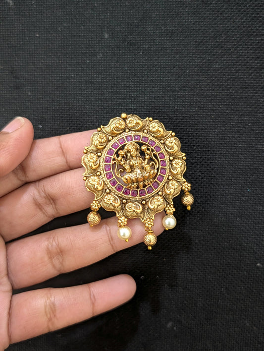 Antique Gold plated Medium Clip on Hair Brooch - D1