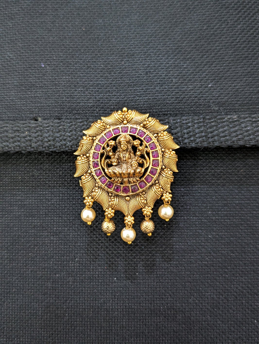 Antique Gold plated Medium Clip on Hair Brooch - D2